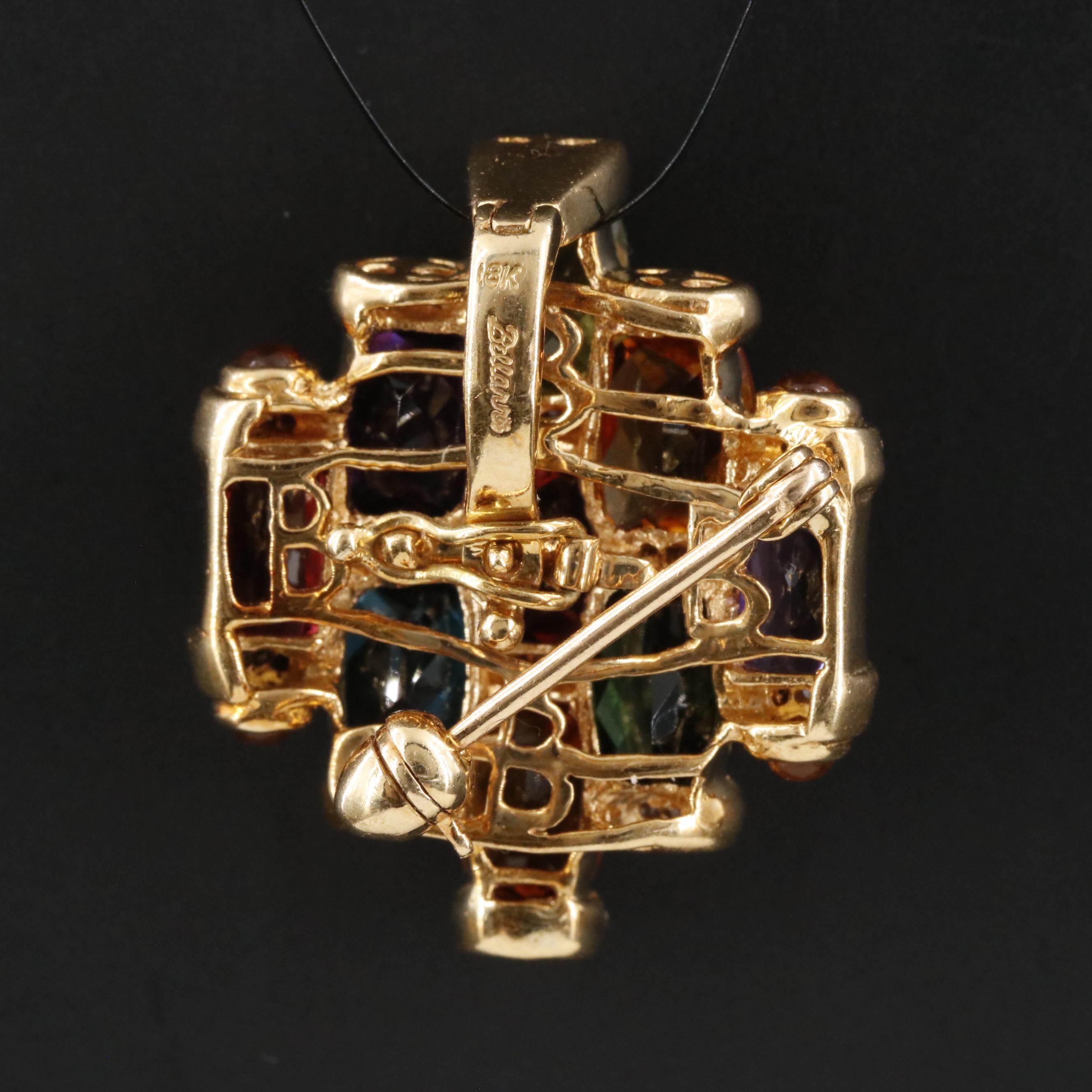 Bellarri 18K Gemstone and Diamond Enhancer Pendant Converter