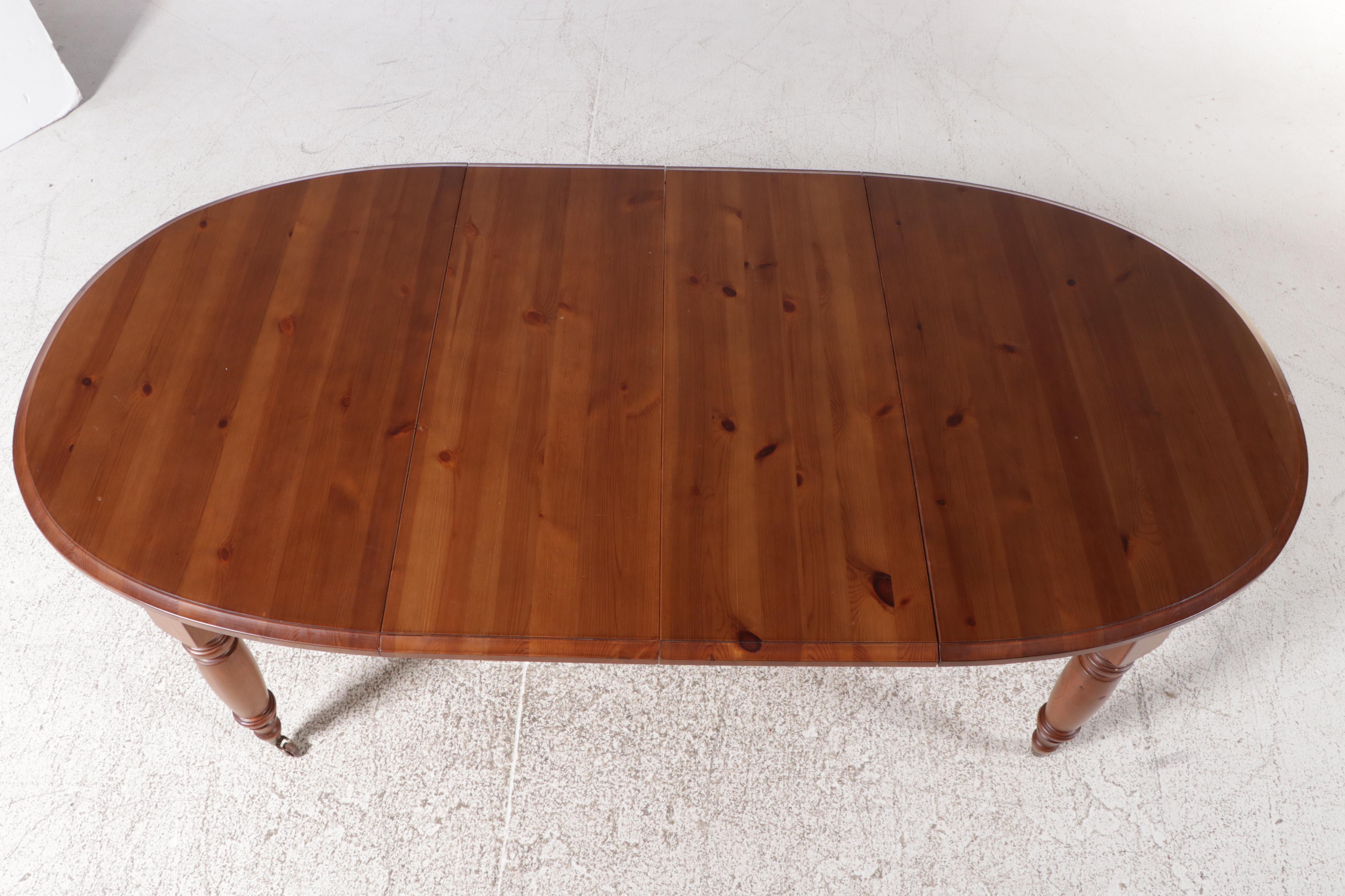 Eight Piece Pottery Barn English Style Dining Set with "Oxford" Table