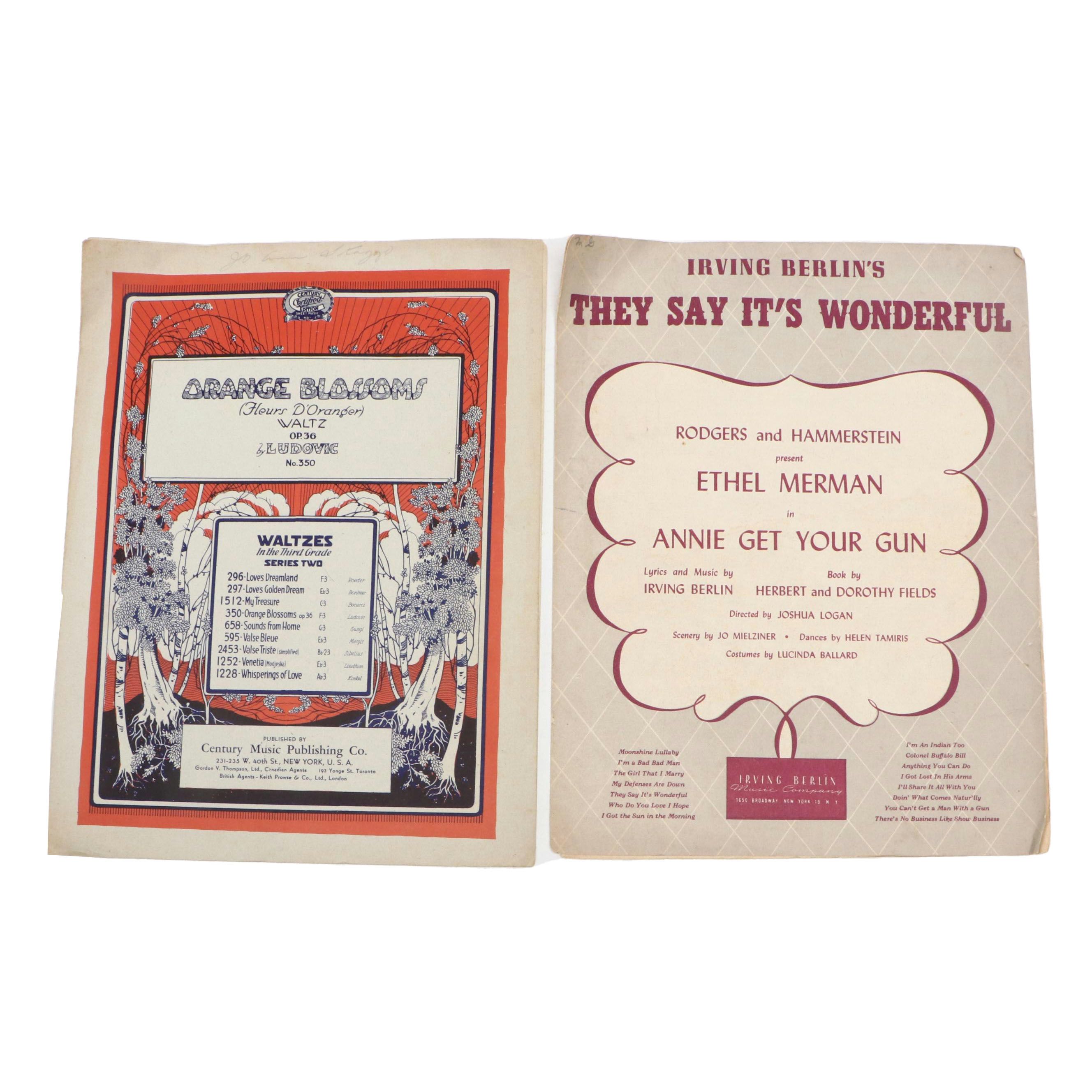 Irving Berlin "Annie Get Your Gun" and Other G. Ludovic Waltz Sheet Music