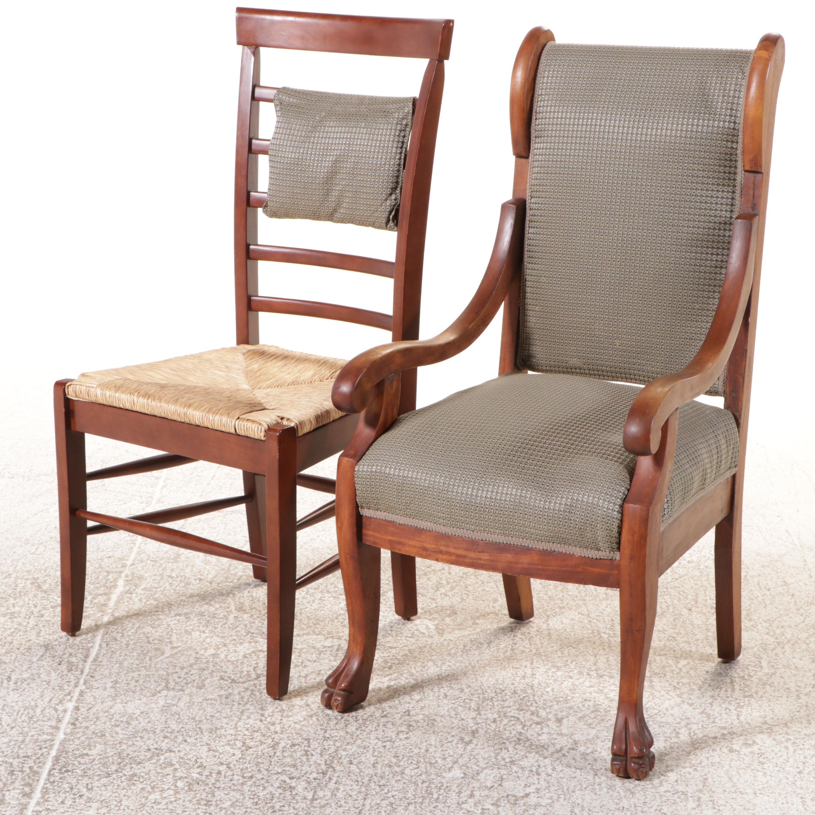 Eight Piece Pottery Barn English Style Dining Set with "Oxford" Table