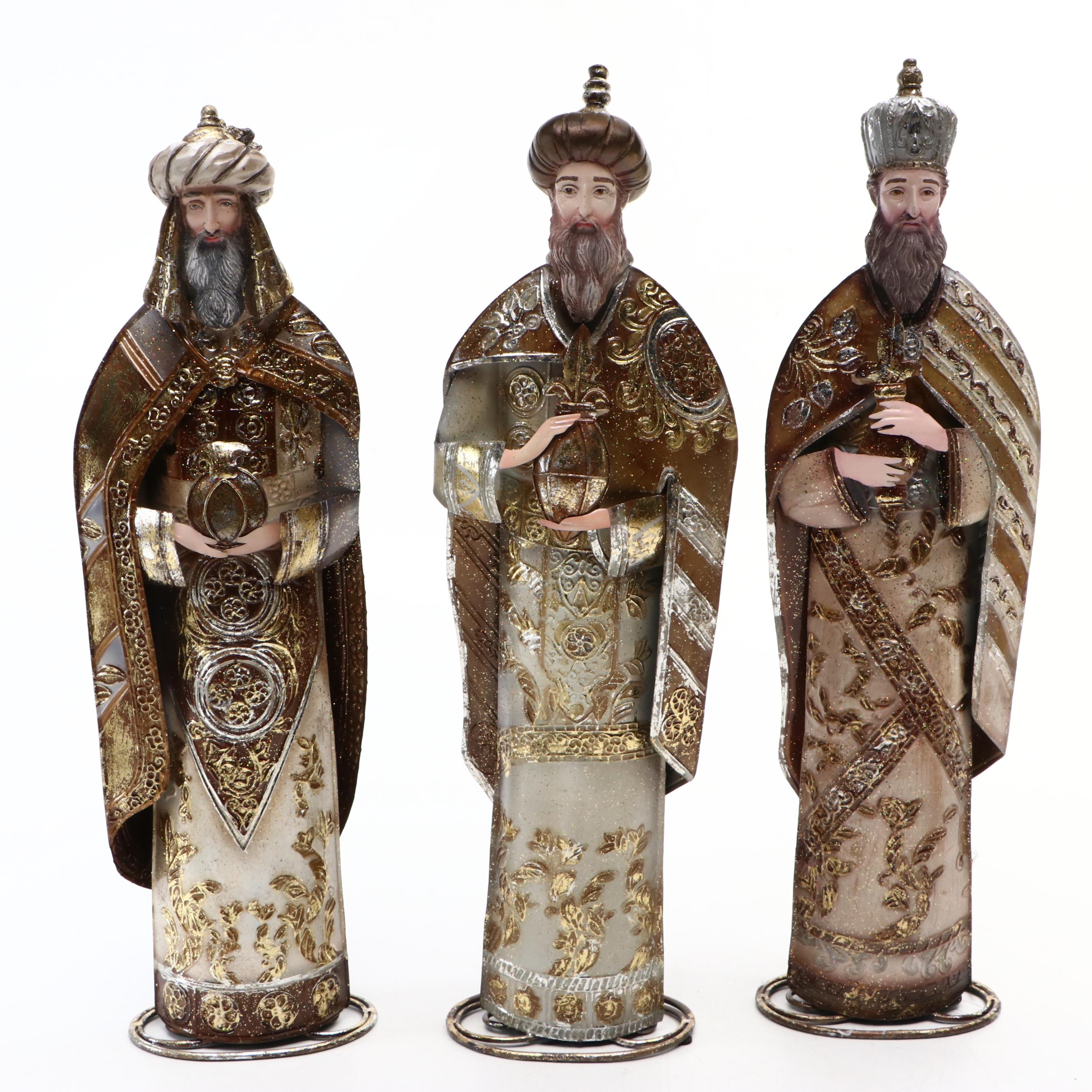 Gilt Sheet Metal Nativity Figures