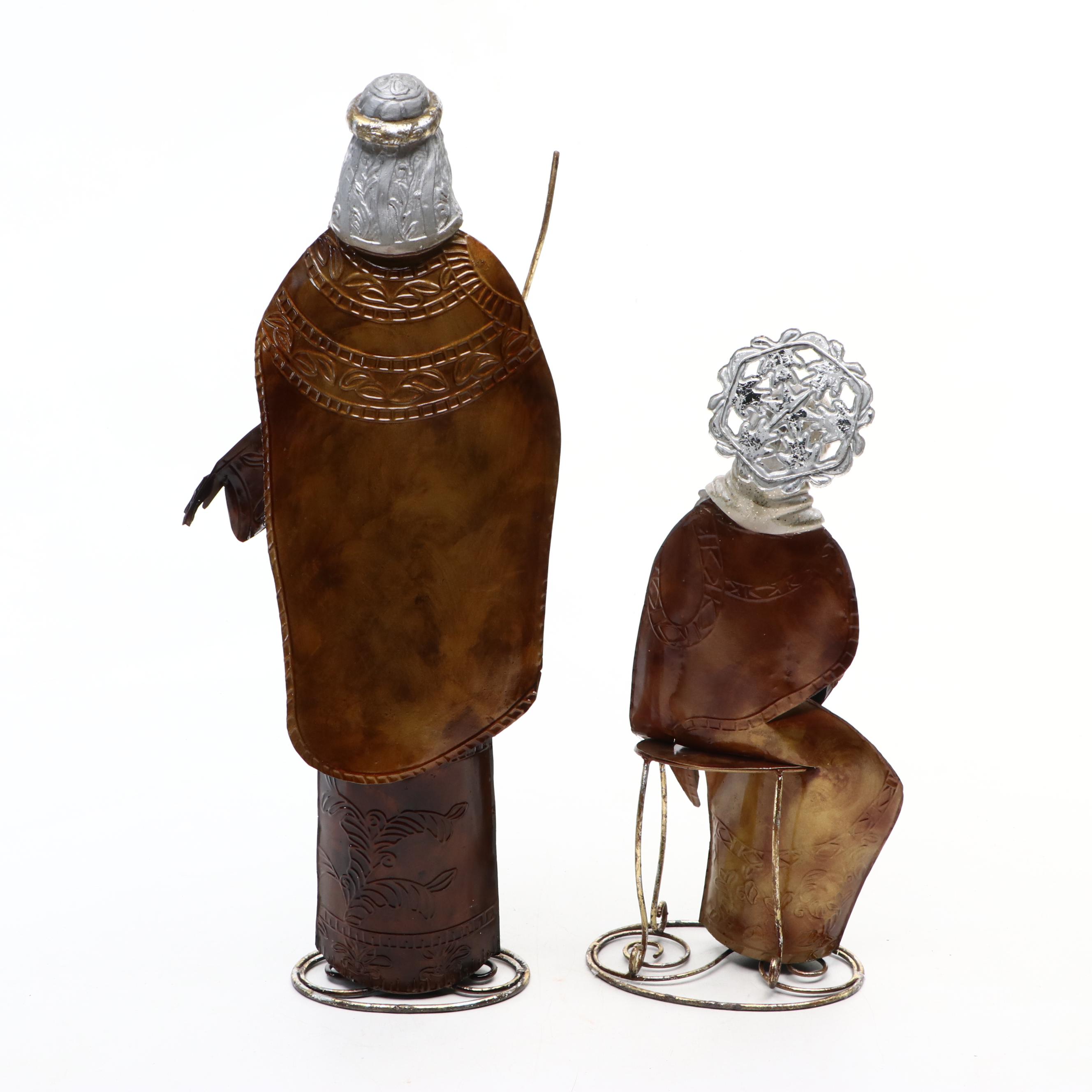 Gilt Sheet Metal Nativity Figures