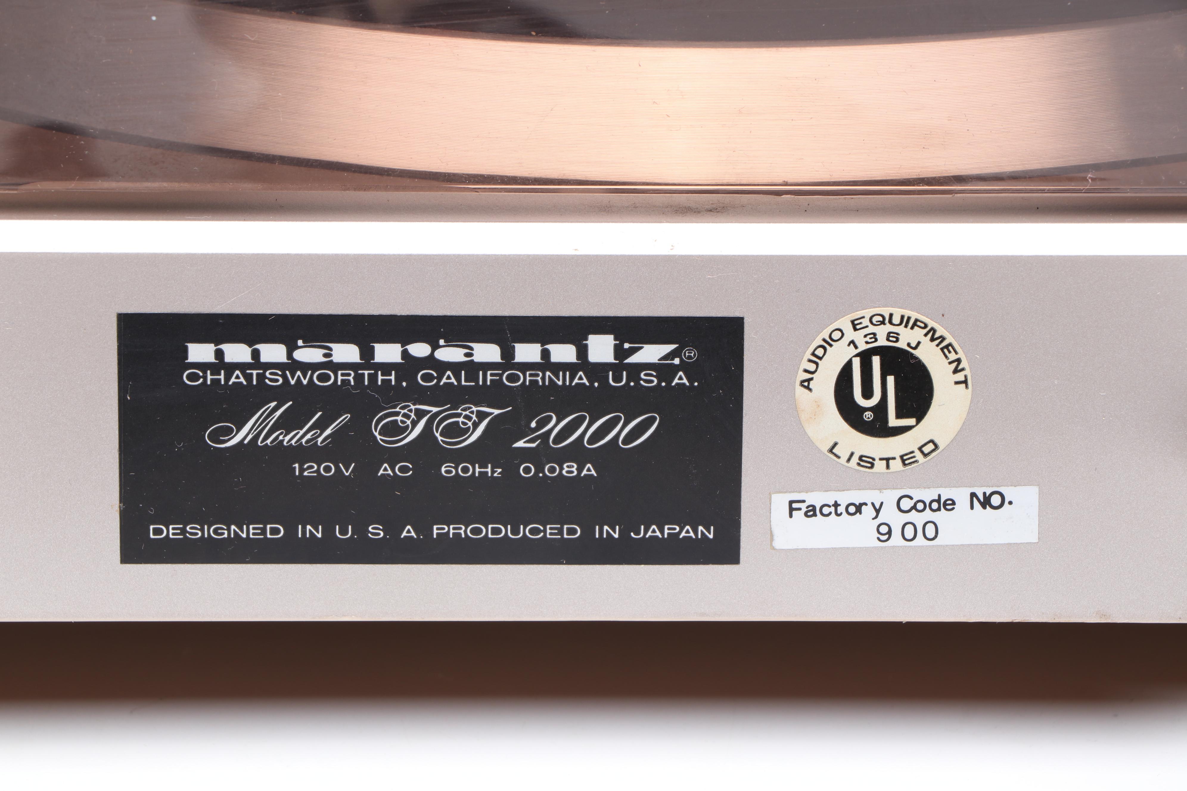 Marantz TT2000 Turntable, 1980s