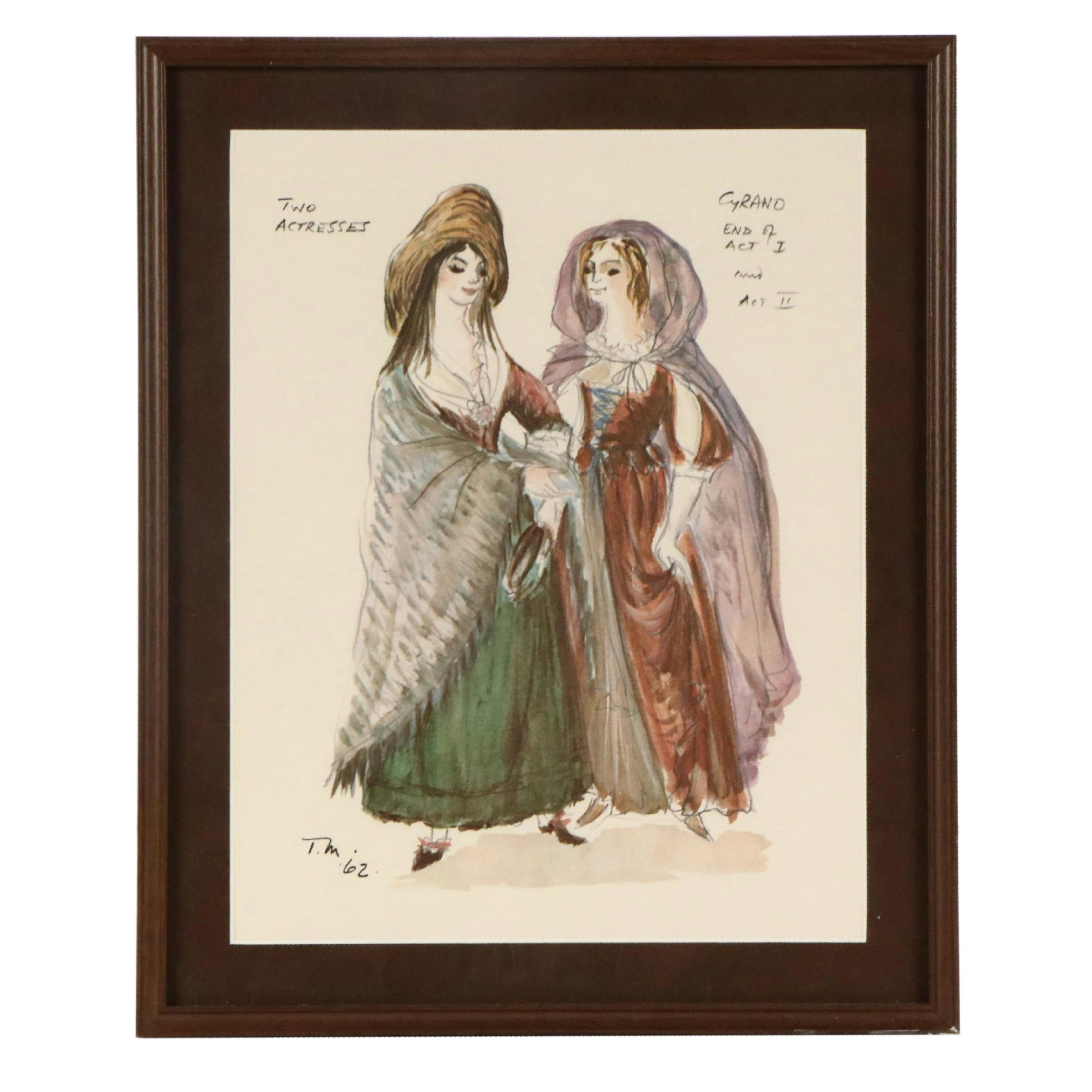 After Tanya Moiseiwitsch Offset Lithograph Costume Design, Circa 1962