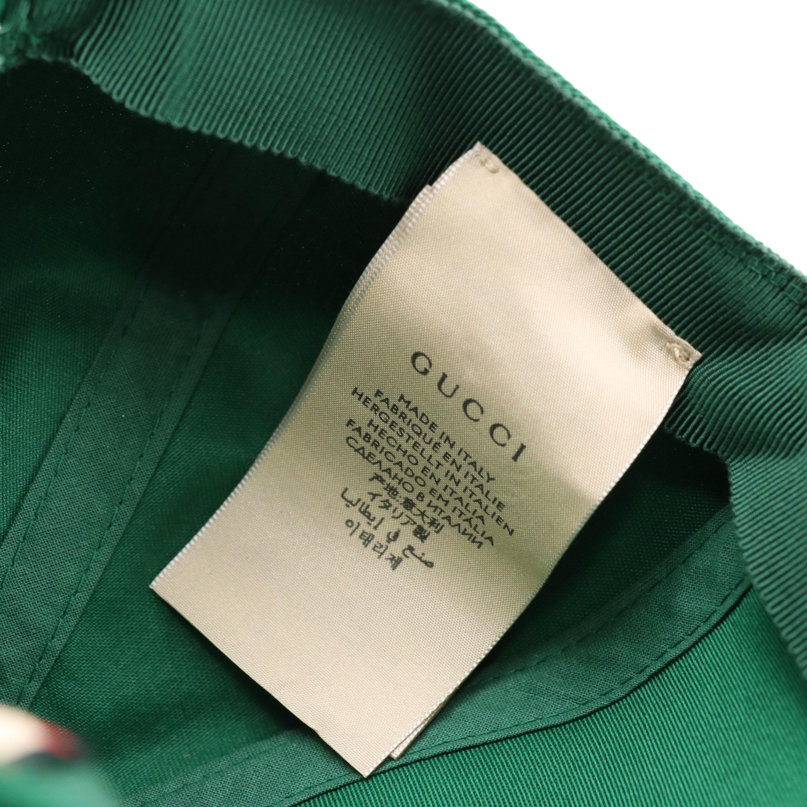 Gucci 100 Green Cotton Baseball Cap