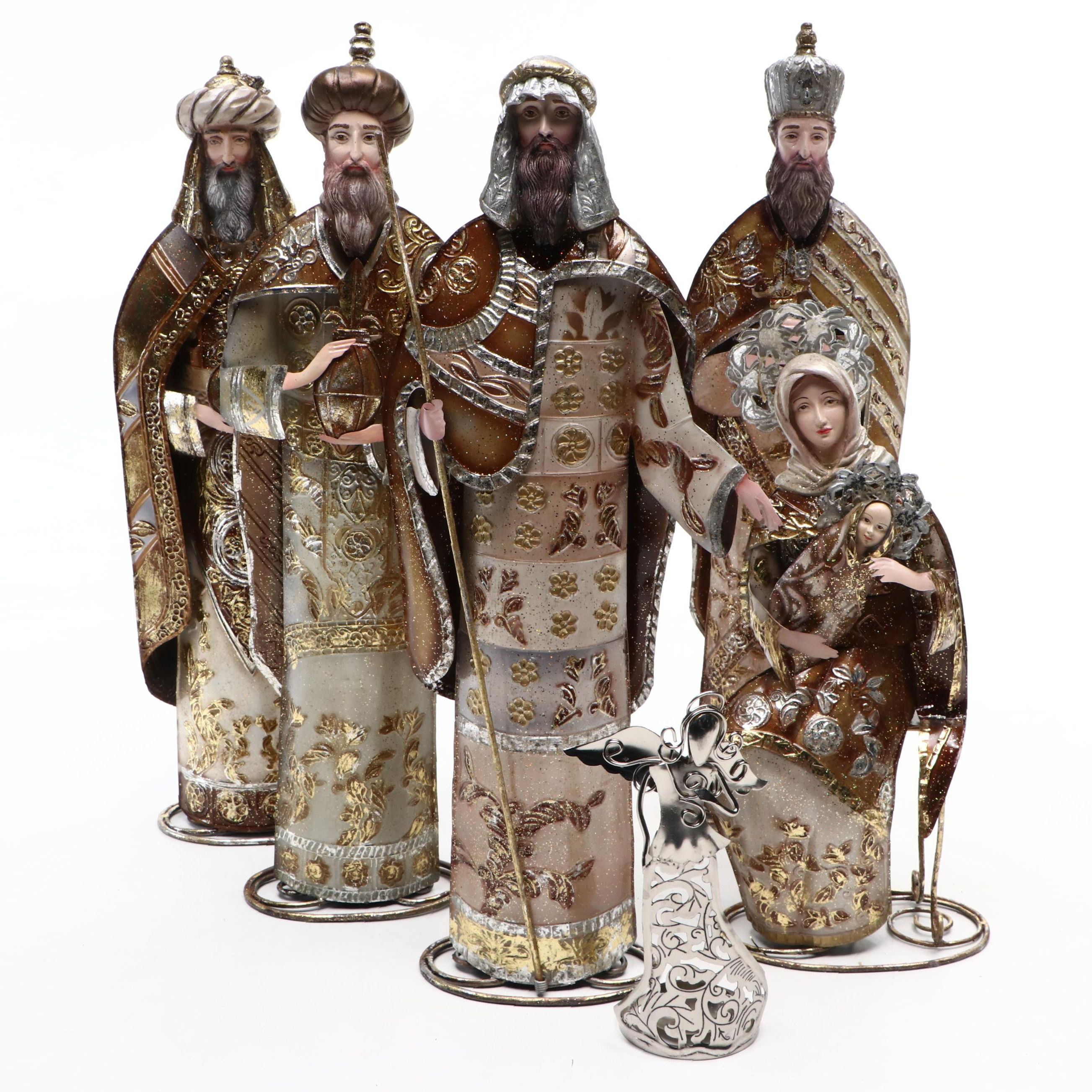 Gilt Sheet Metal Nativity Figures