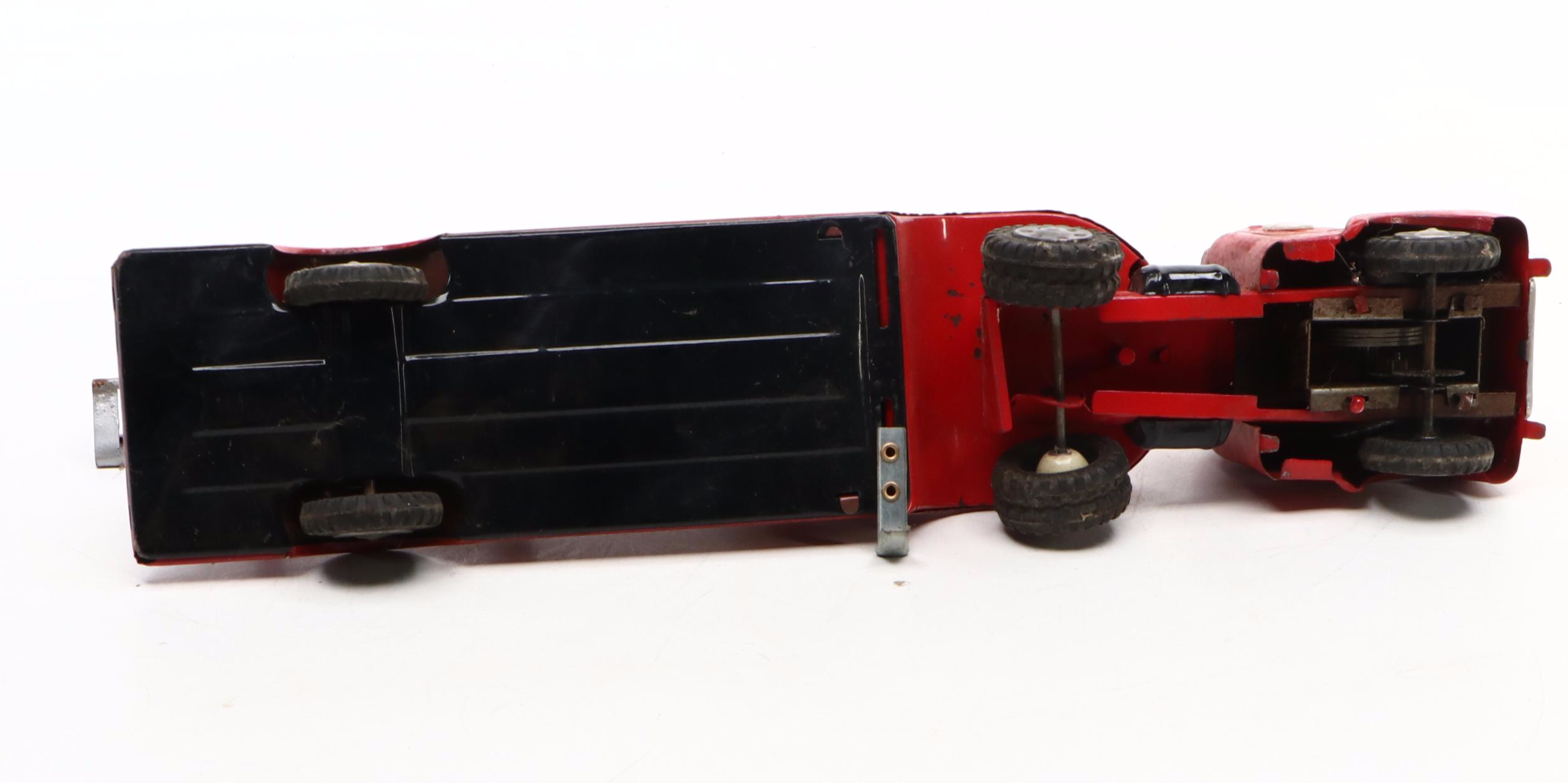 Modern Toys "Pigeon World Line" Toy Bus with Firetrucks, Mid-20th Century