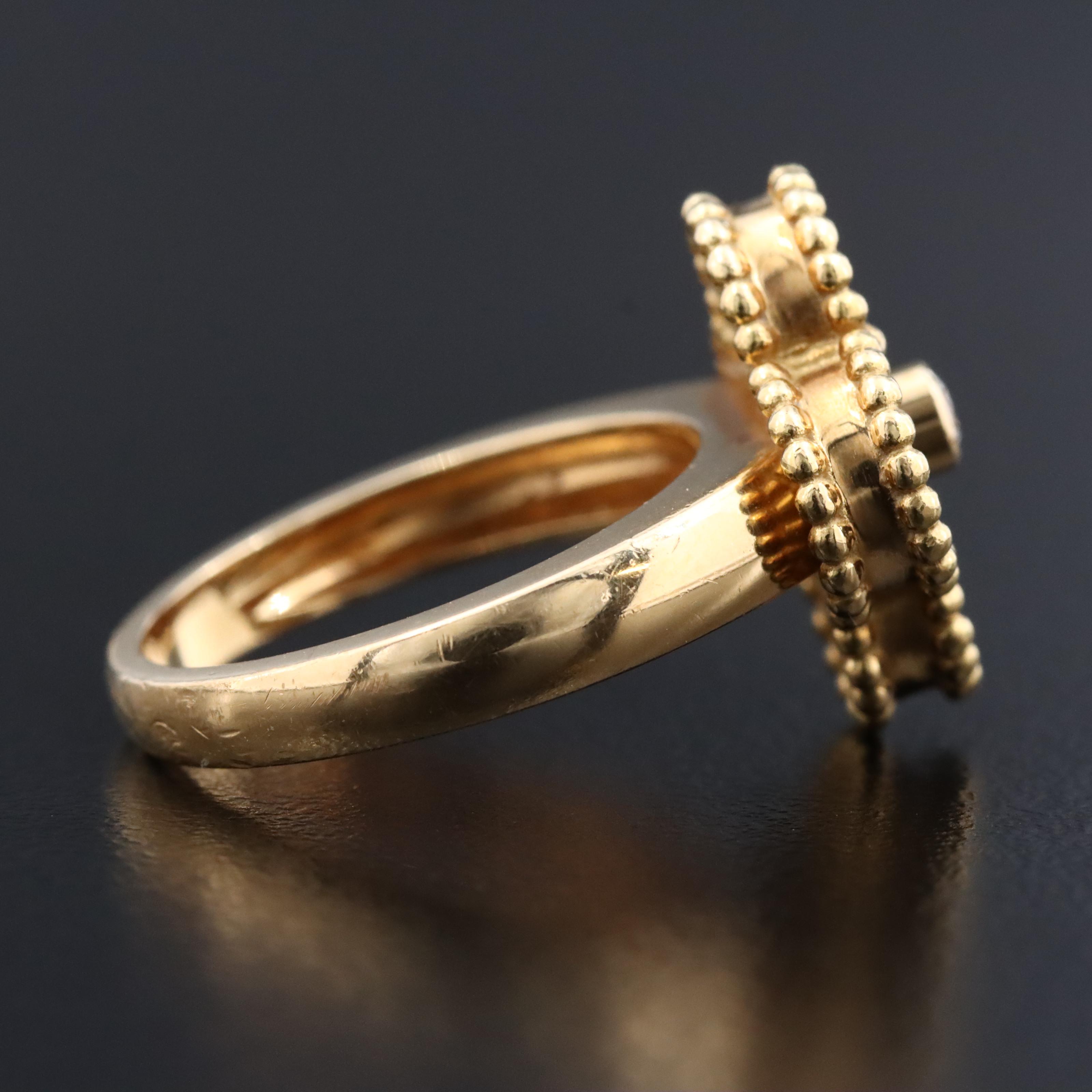 Van Cleef & Arpels Vintage Alhambra 18K Black Onyx and Diamond Ring