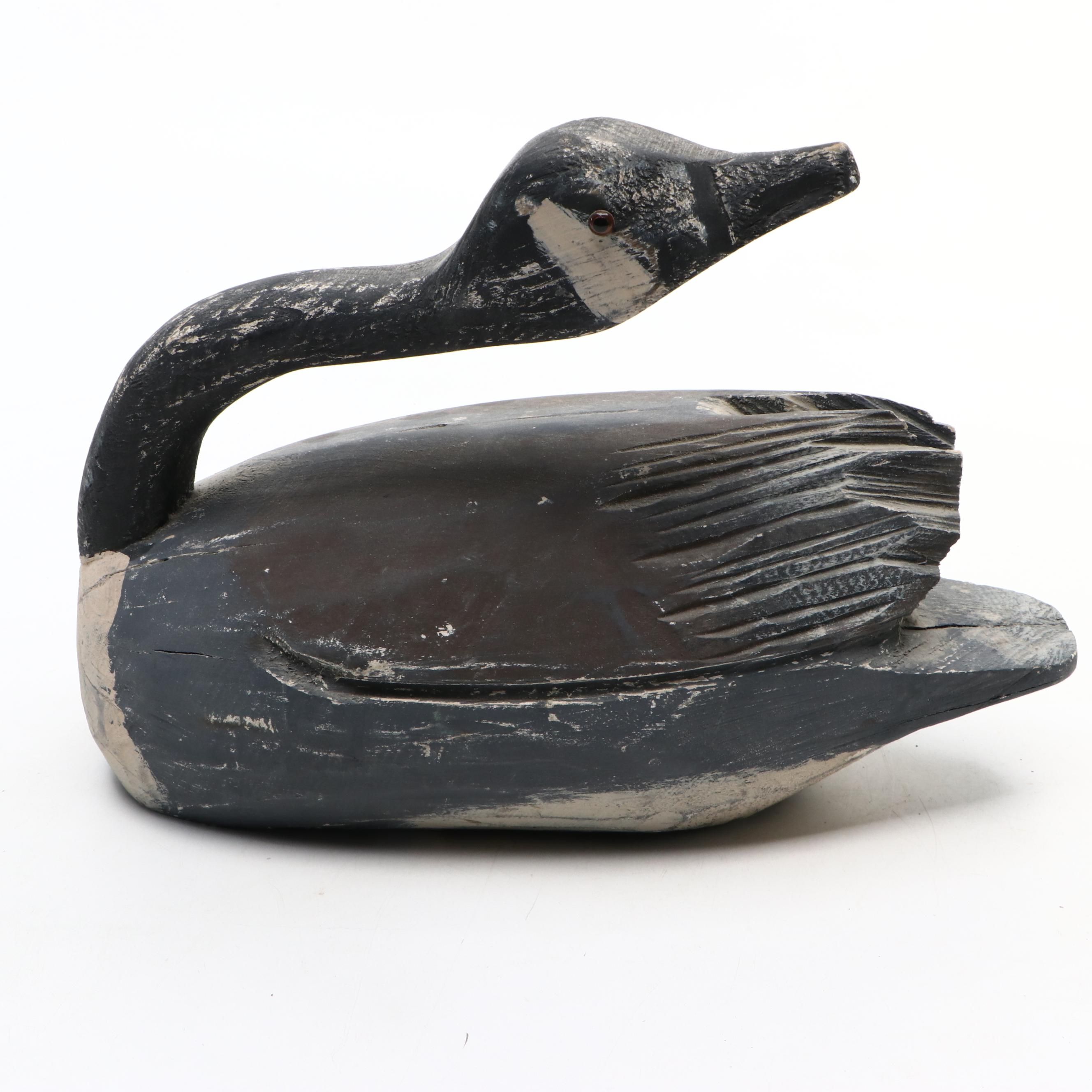 Folk Art Hand-Painted Canada Goose Decoy