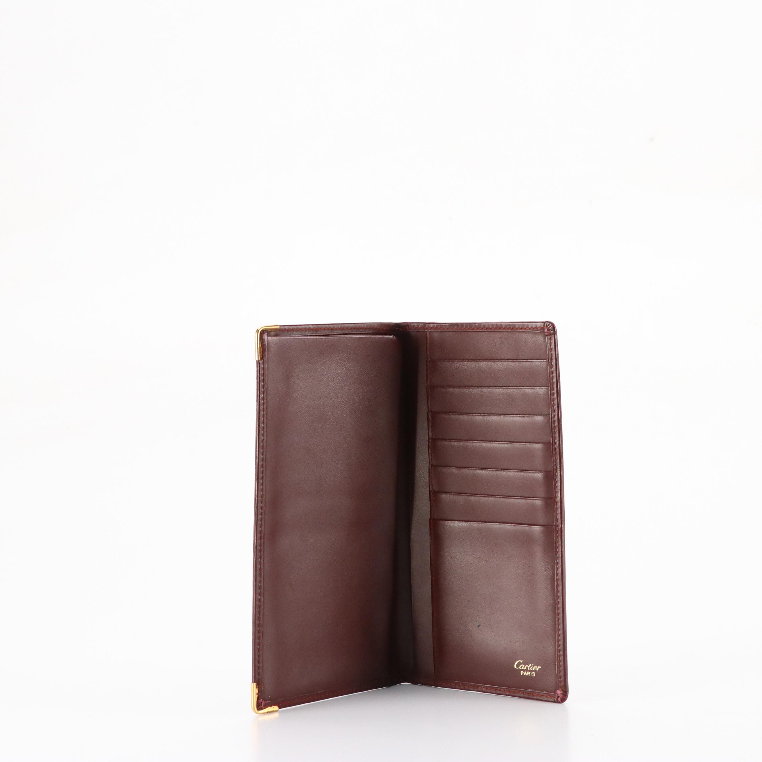 Cartier Must de Cartier Long Bifold Wallet in Burgundy Leather