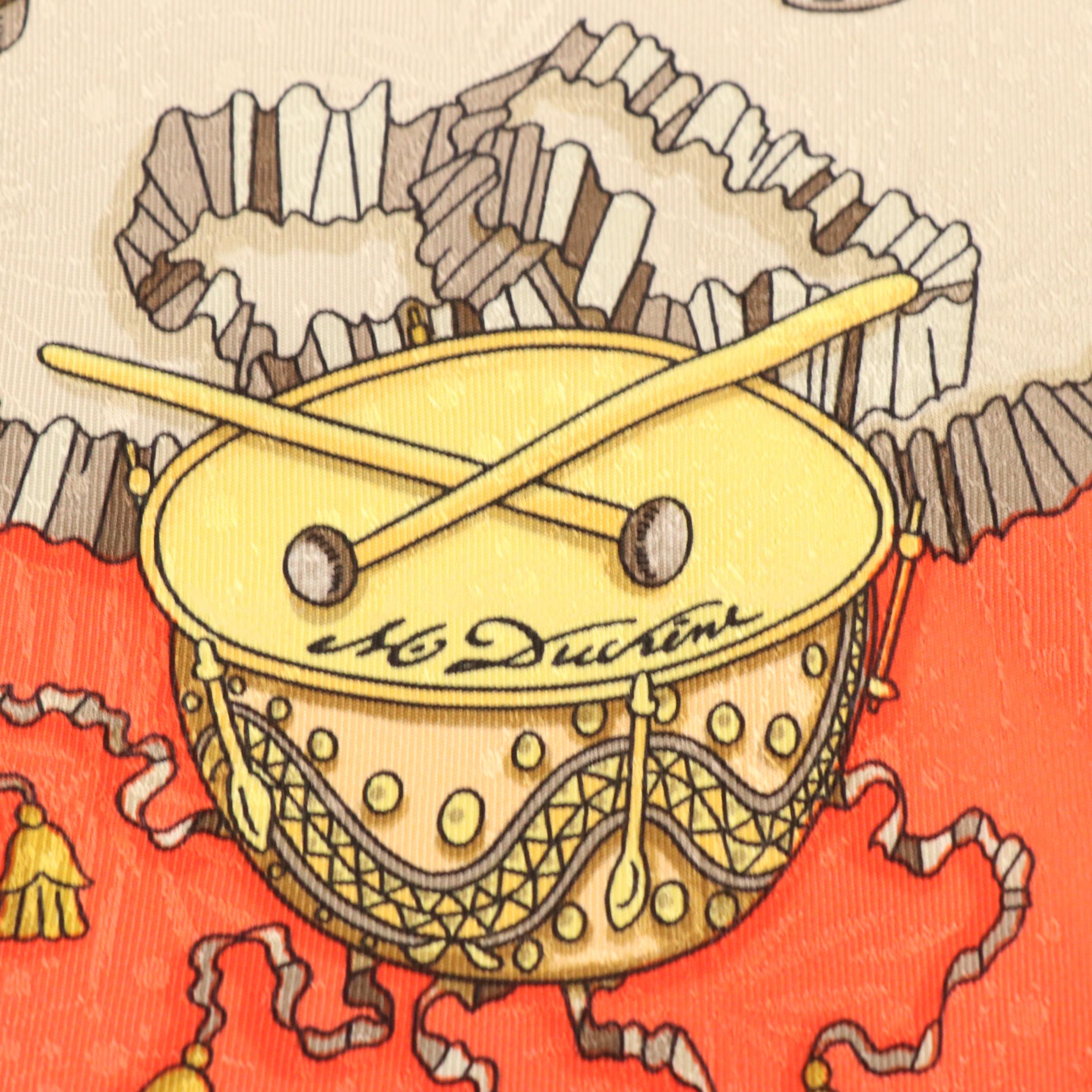 Hermés "Les Fêtes du Roi Soleil" Scarf 90 in Silk Fireworks Jacquard