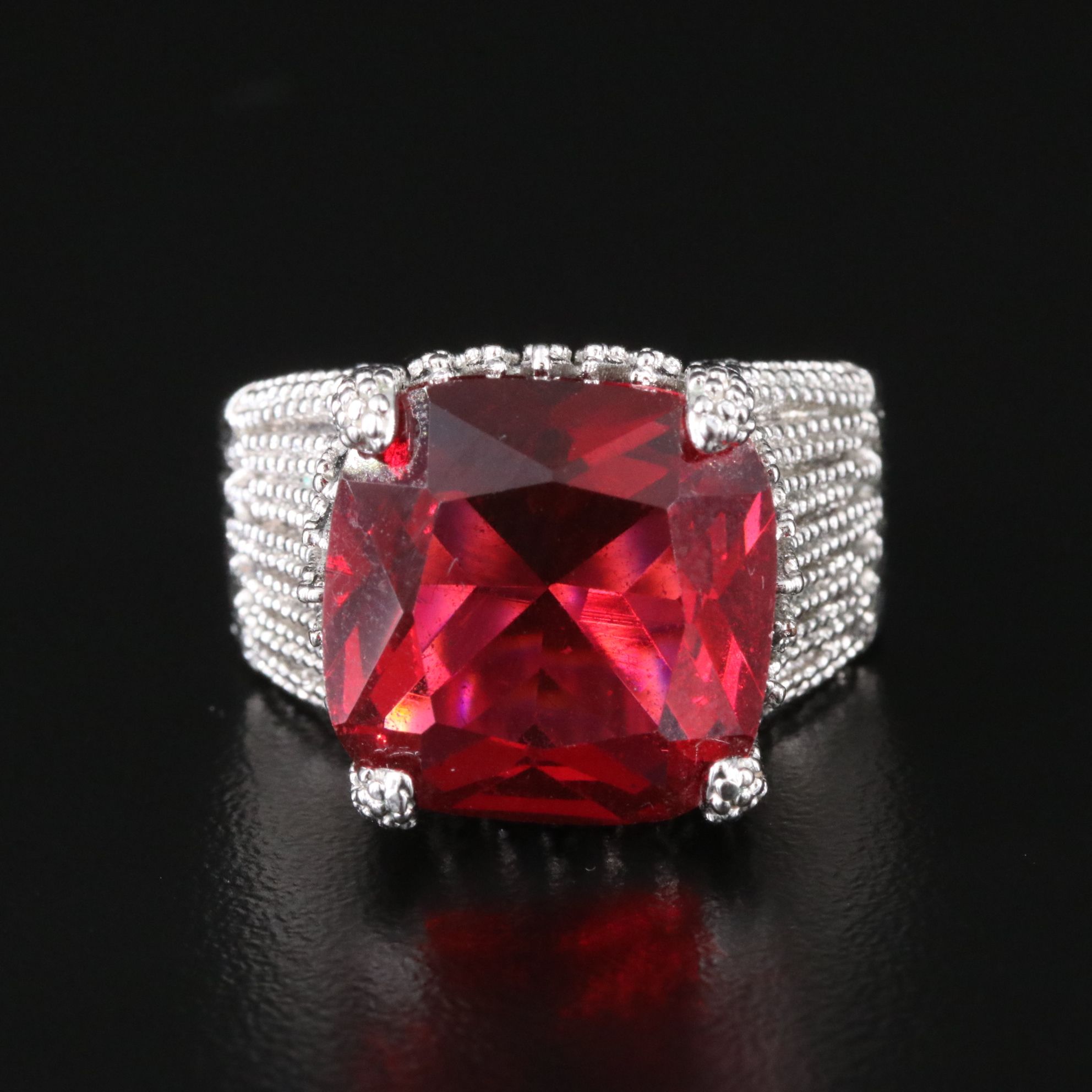 Sterling, Ruby and Sapphire Featured in Ring Collection