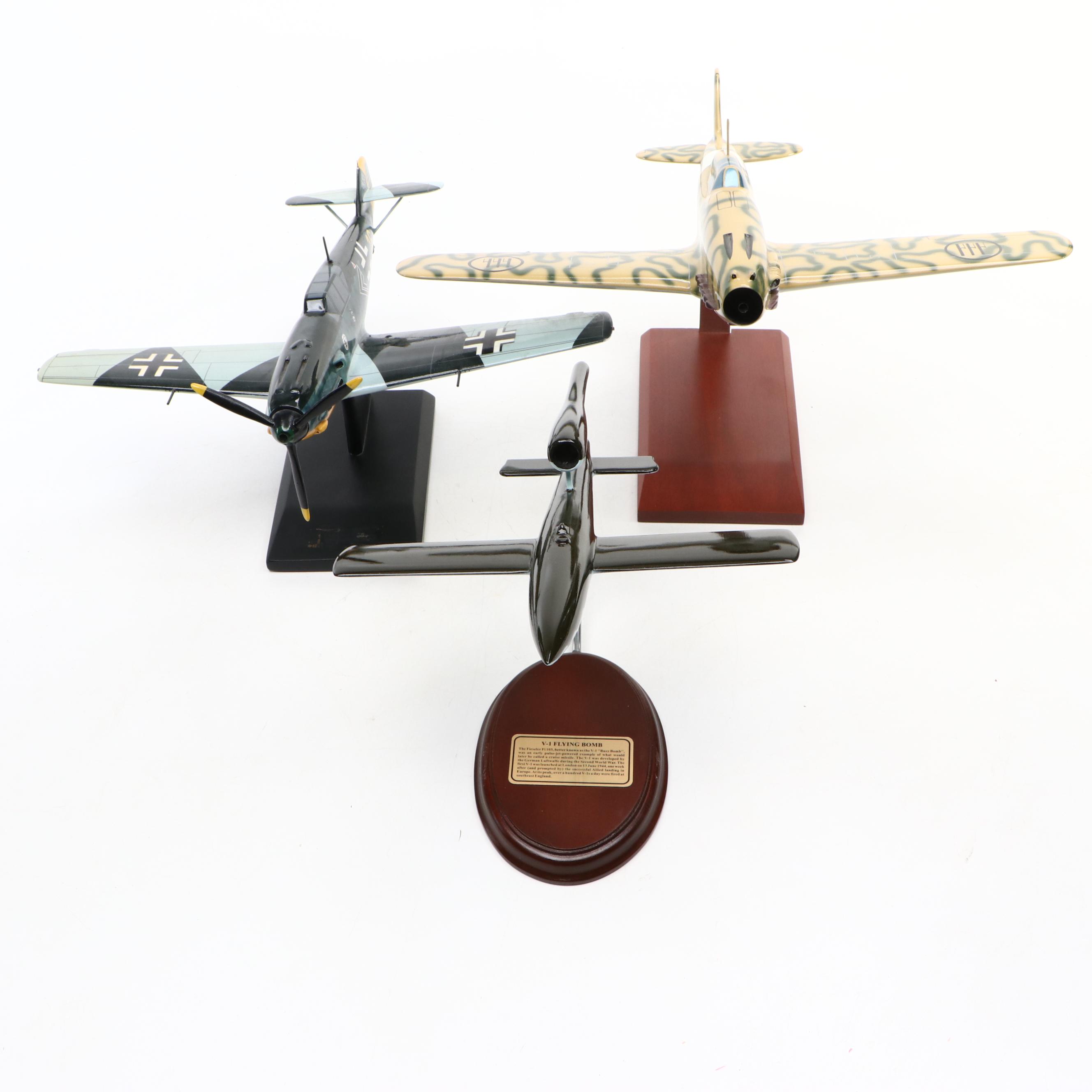 V-1 Flying Bomb, Macchi C.202 Folgore and Messerschmitt Bf109 Model Planes