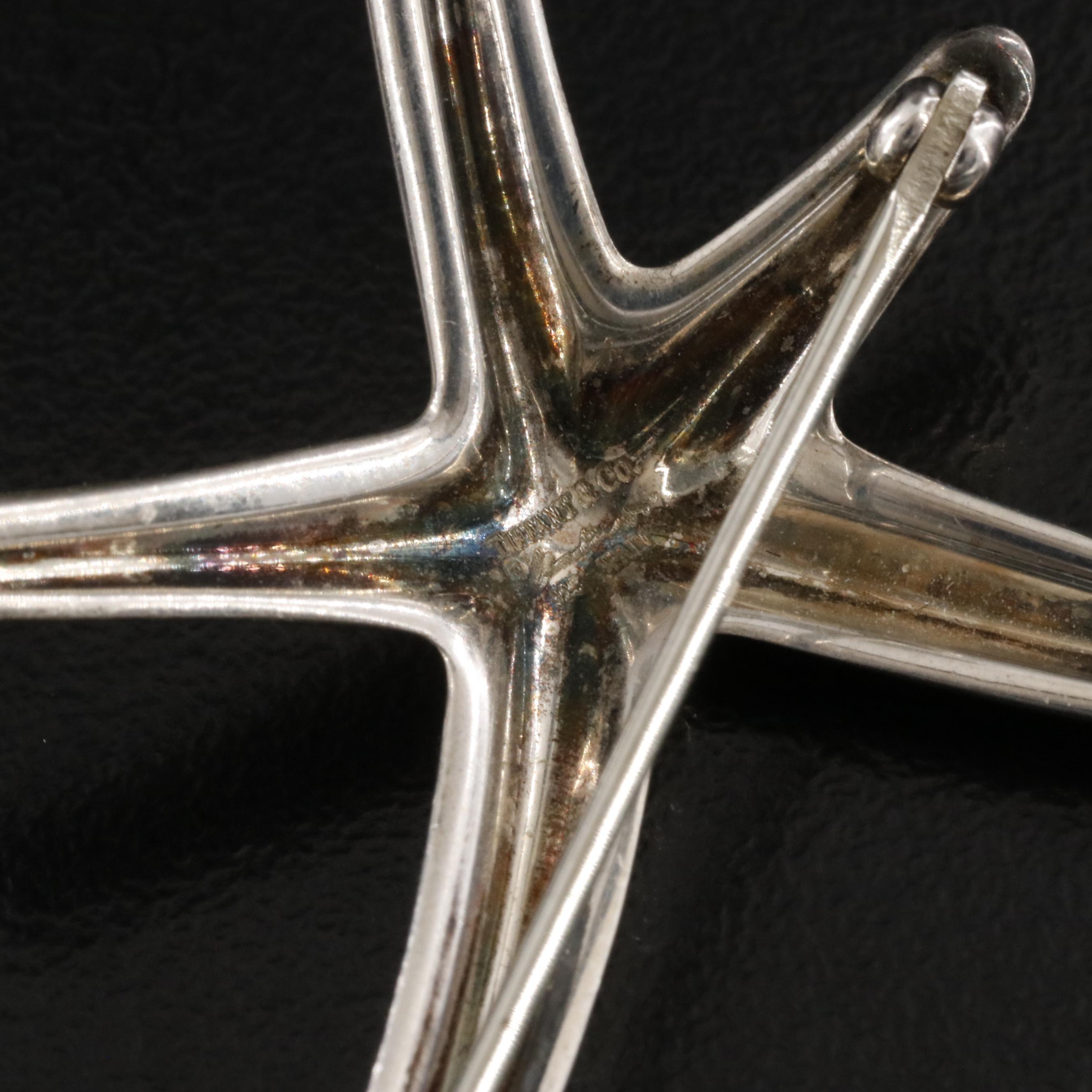 Tiffany & Co. Sterling Picasso Hammered Flower Ring and Peretti Starfish Brooch