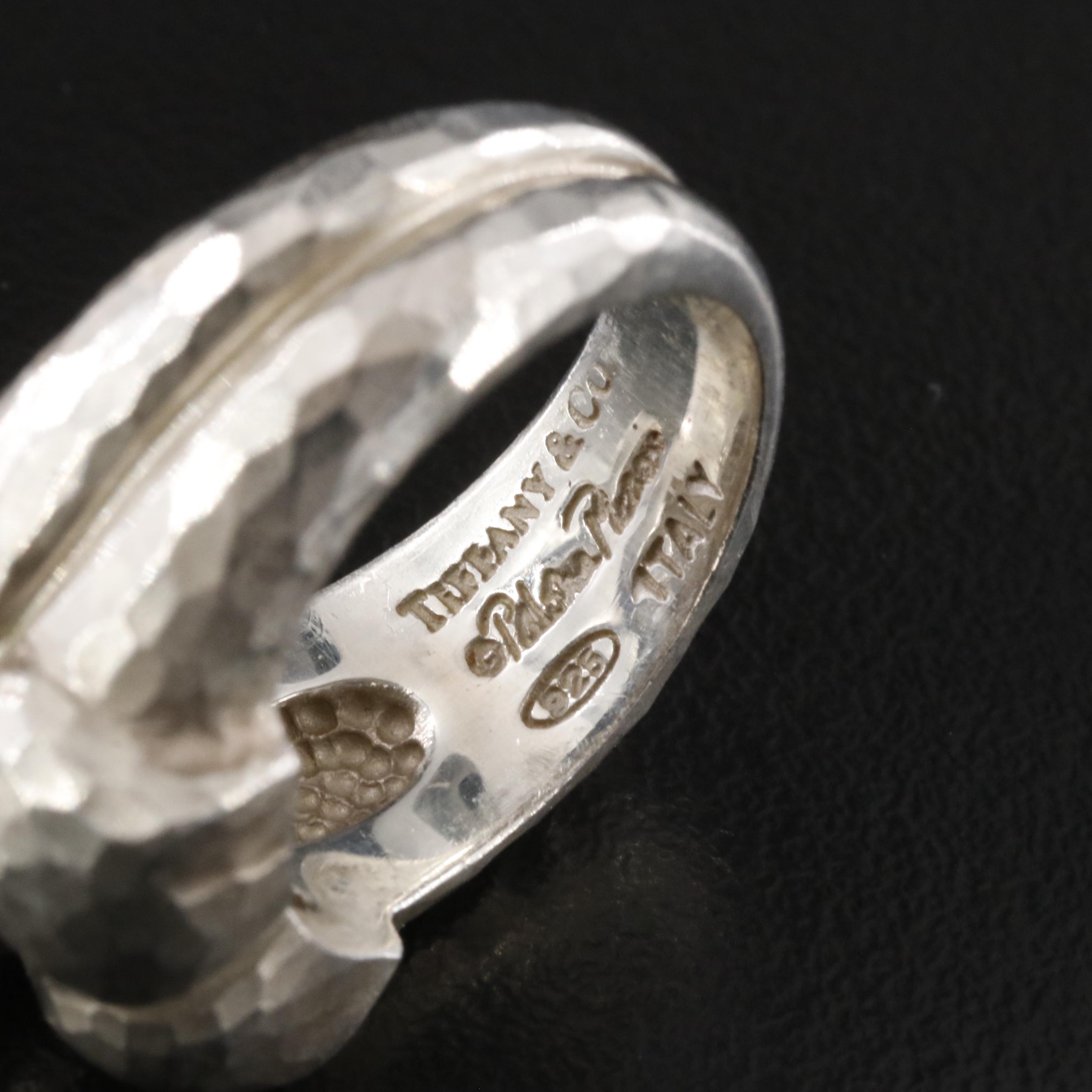 Tiffany & Co. Sterling Picasso Hammered Flower Ring and Peretti Starfish Brooch