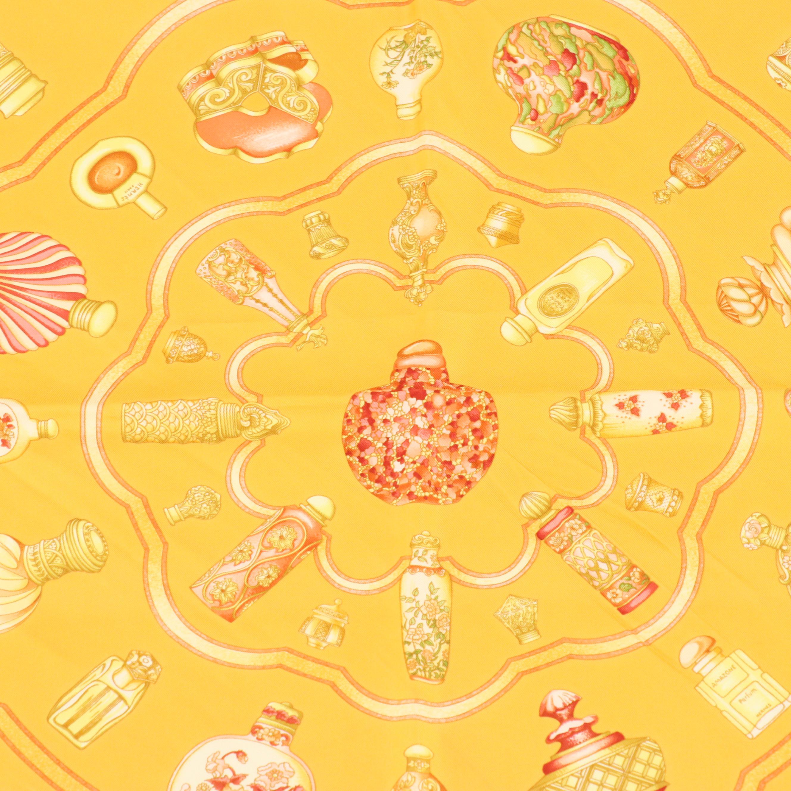 Hermès "Qu'Importe le Flacon" Scarf 90 in Silk Twill with Box