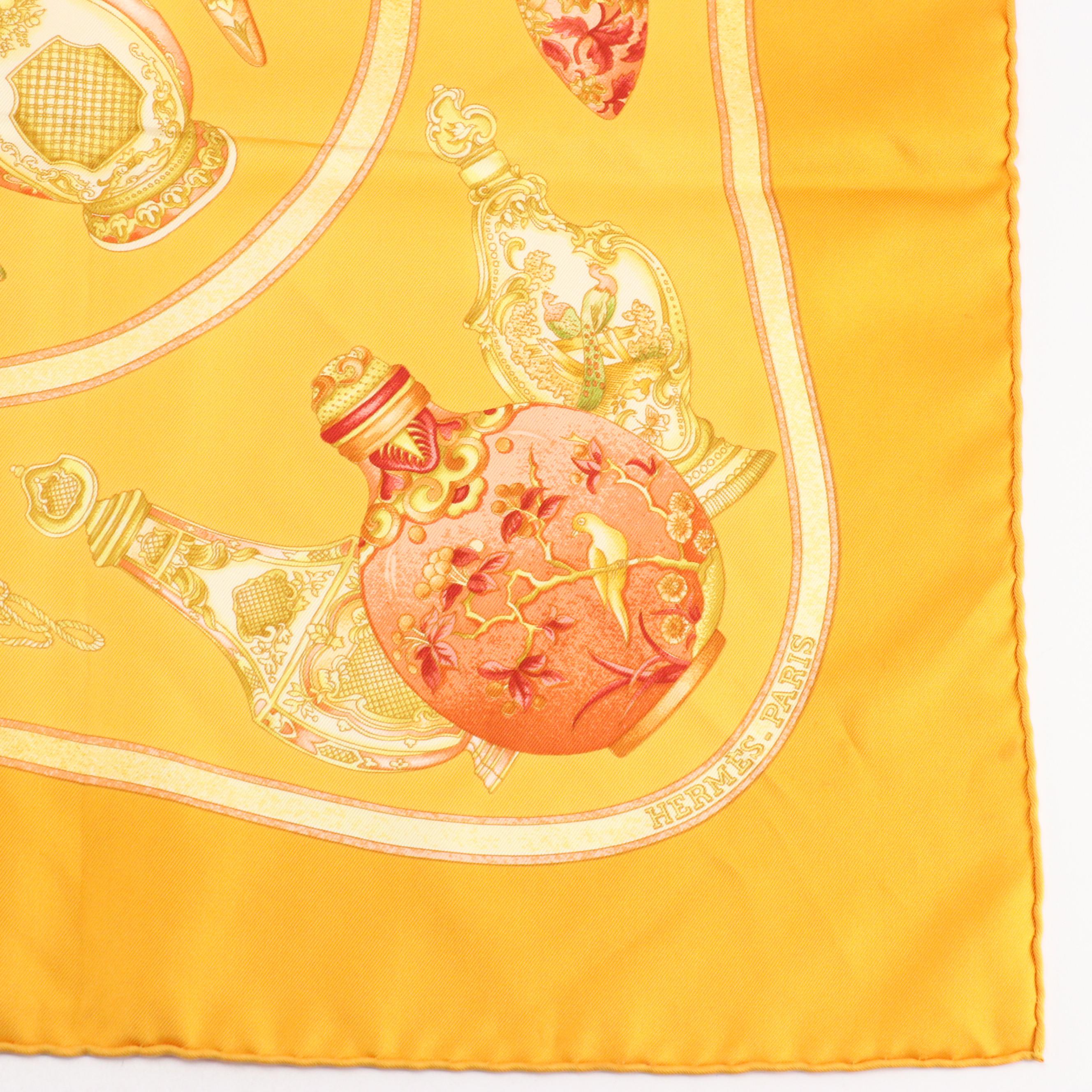 Hermès "Qu'Importe le Flacon" Scarf 90 in Silk Twill with Box