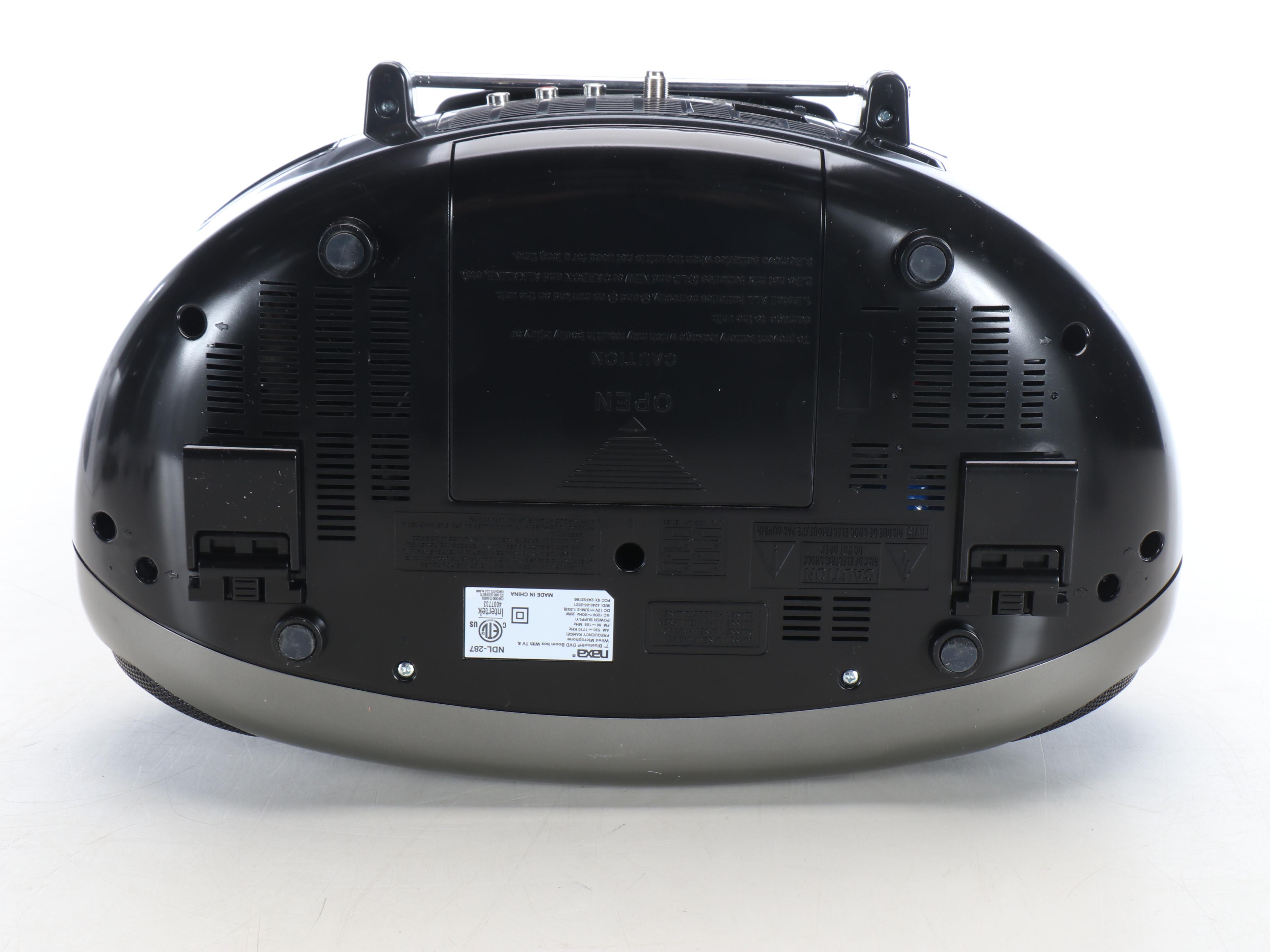 Naxa 7" Bluetooth DVD Boombox with TV and Microphone