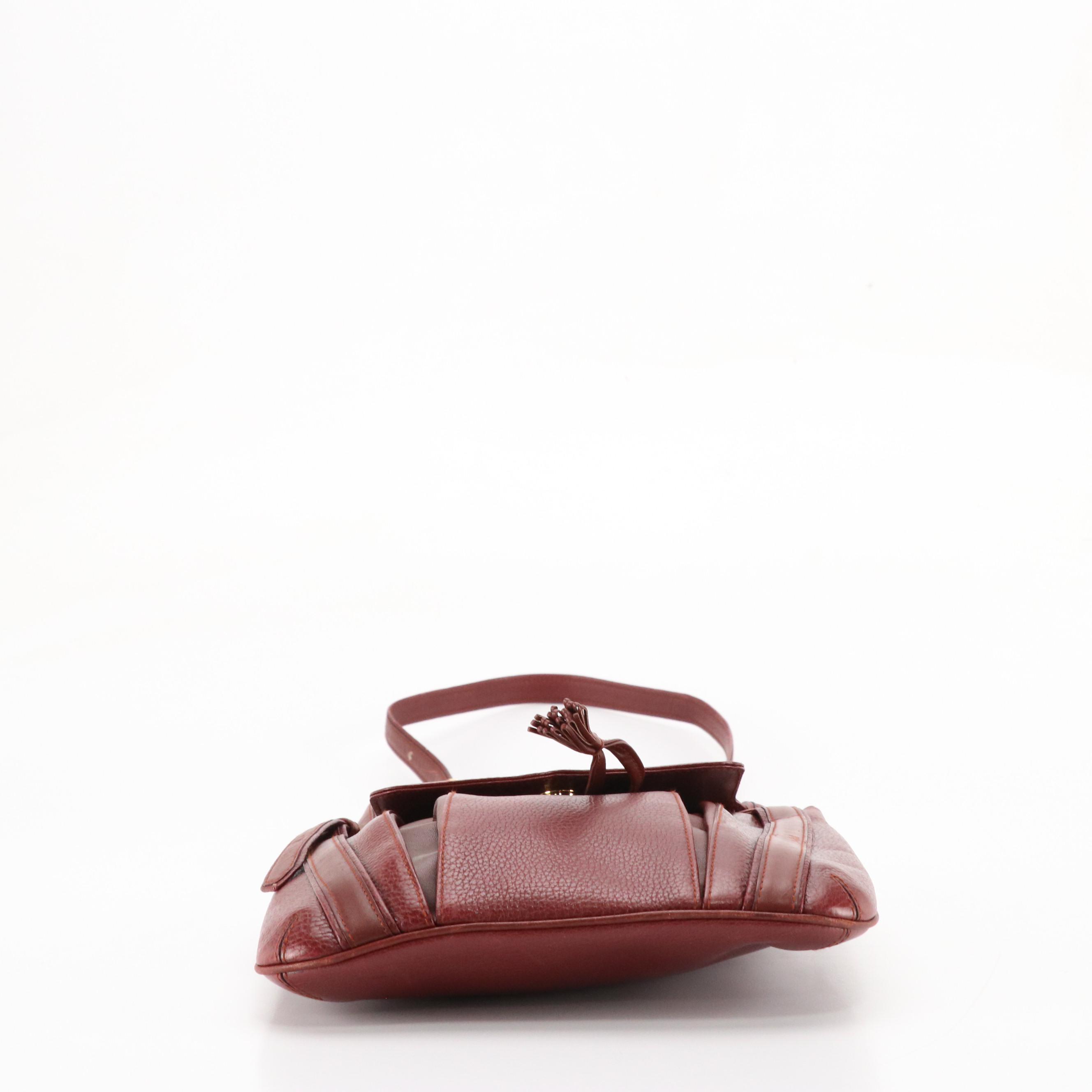 Cartier Must de Cartier Burgundy Calfskin Leather Shoulder Bag