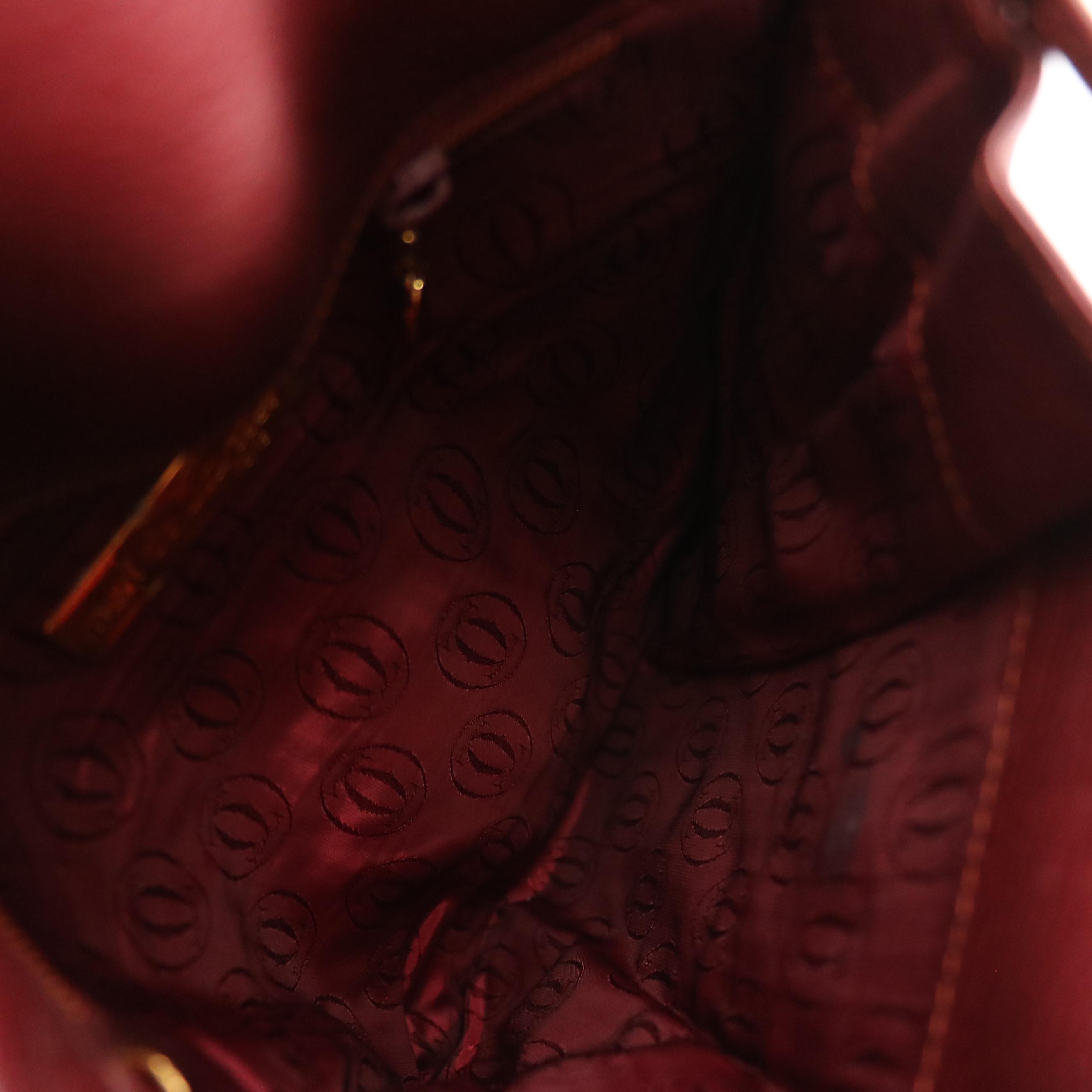 Cartier Must de Cartier Burgundy Calfskin Leather Shoulder Bag