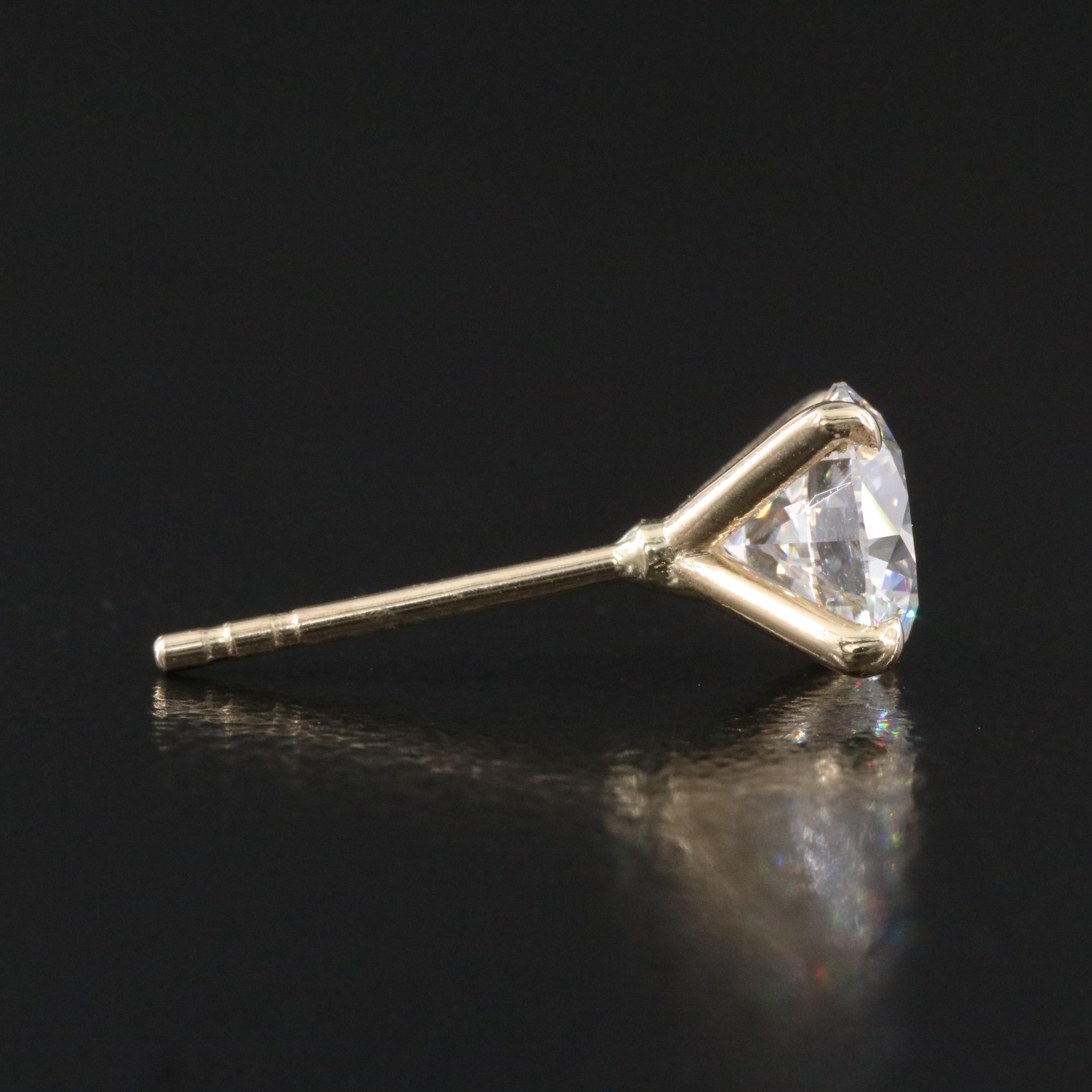 14K 2.06 CTW Lab Grown Internally Flawless Diamond Stud Earrings with IGI Report