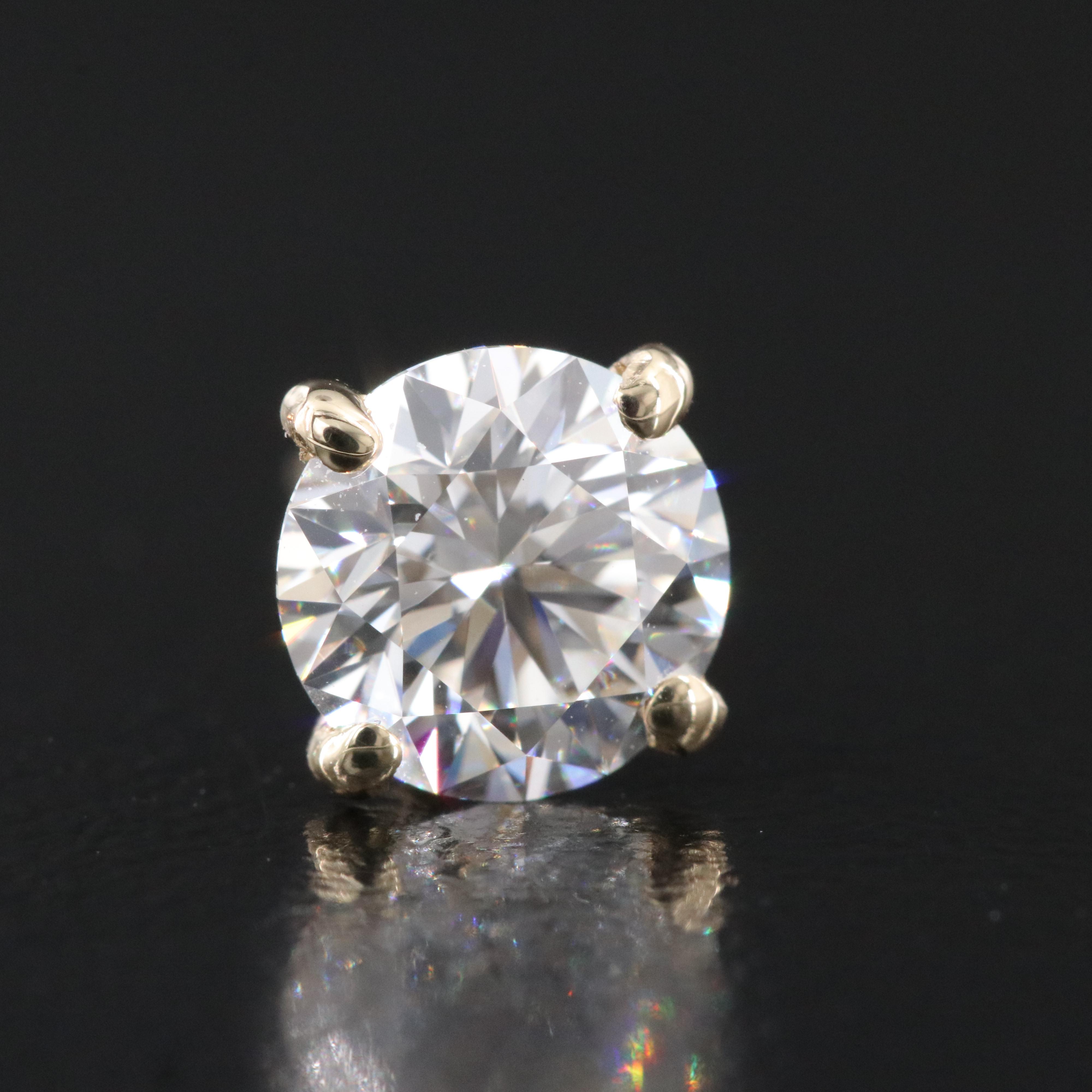 14K 2.06 CTW Lab Grown Internally Flawless Diamond Stud Earrings with IGI Report