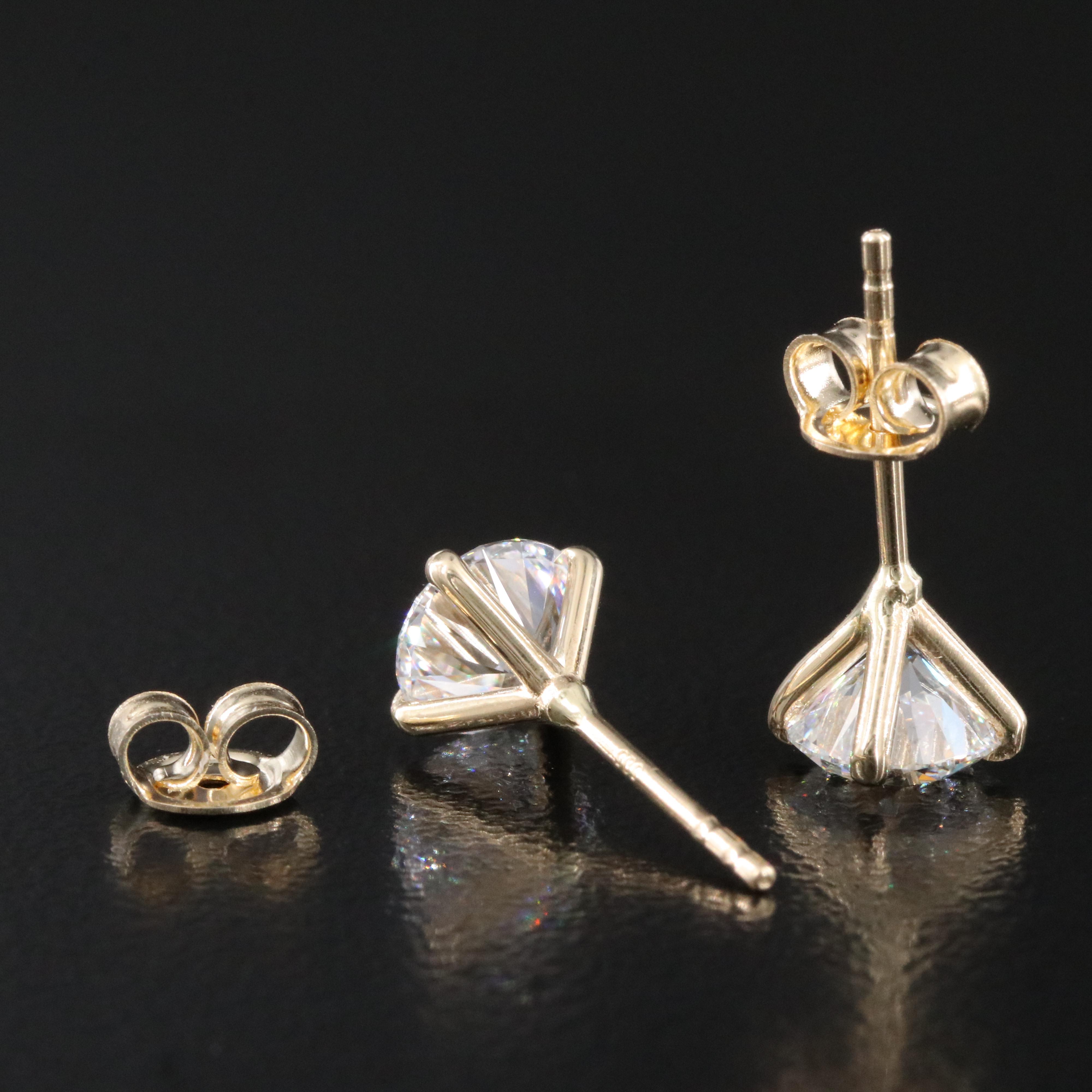 14K 2.06 CTW Lab Grown Internally Flawless Diamond Stud Earrings with IGI Report