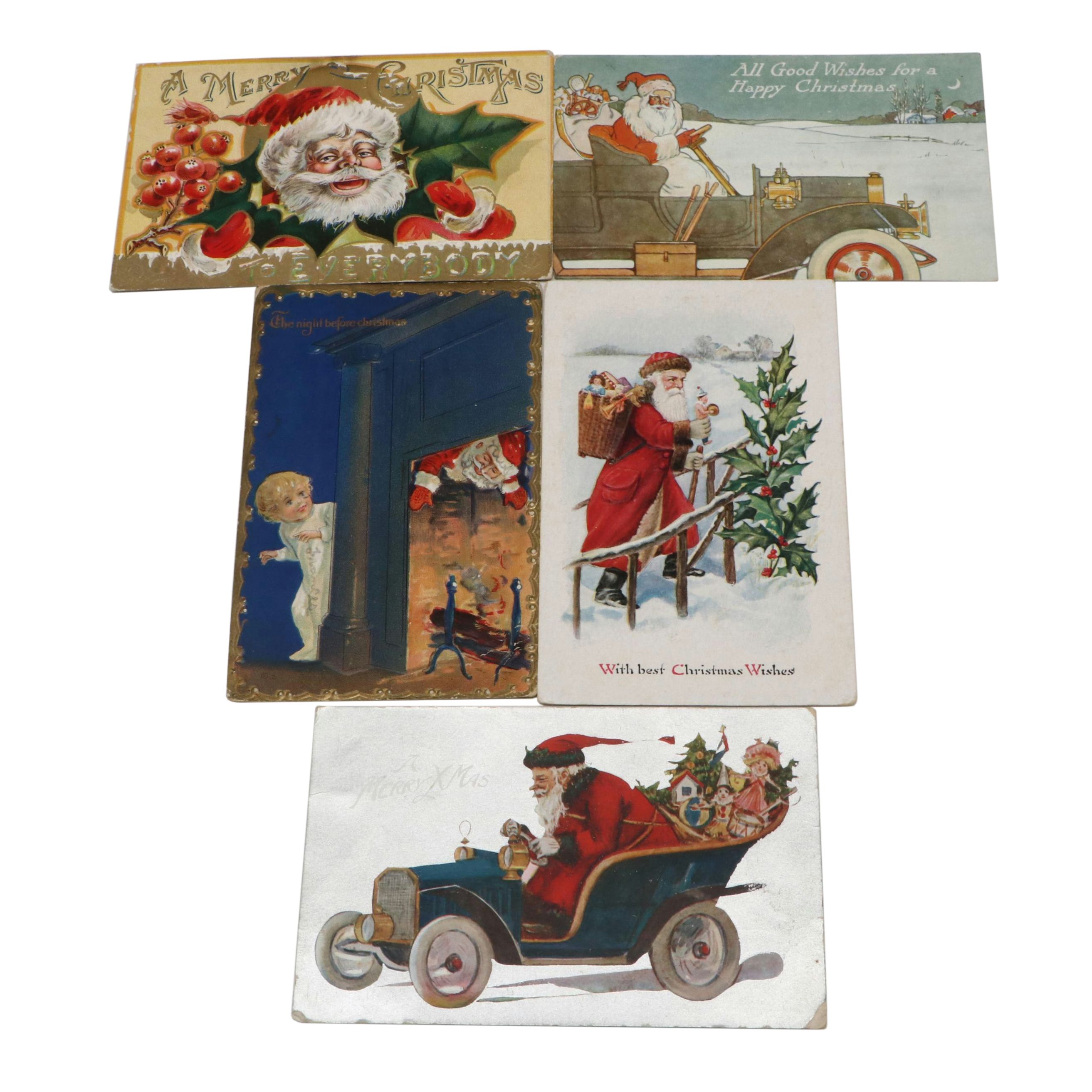 Christmas Santa Claus Postcards, Early 20th Century