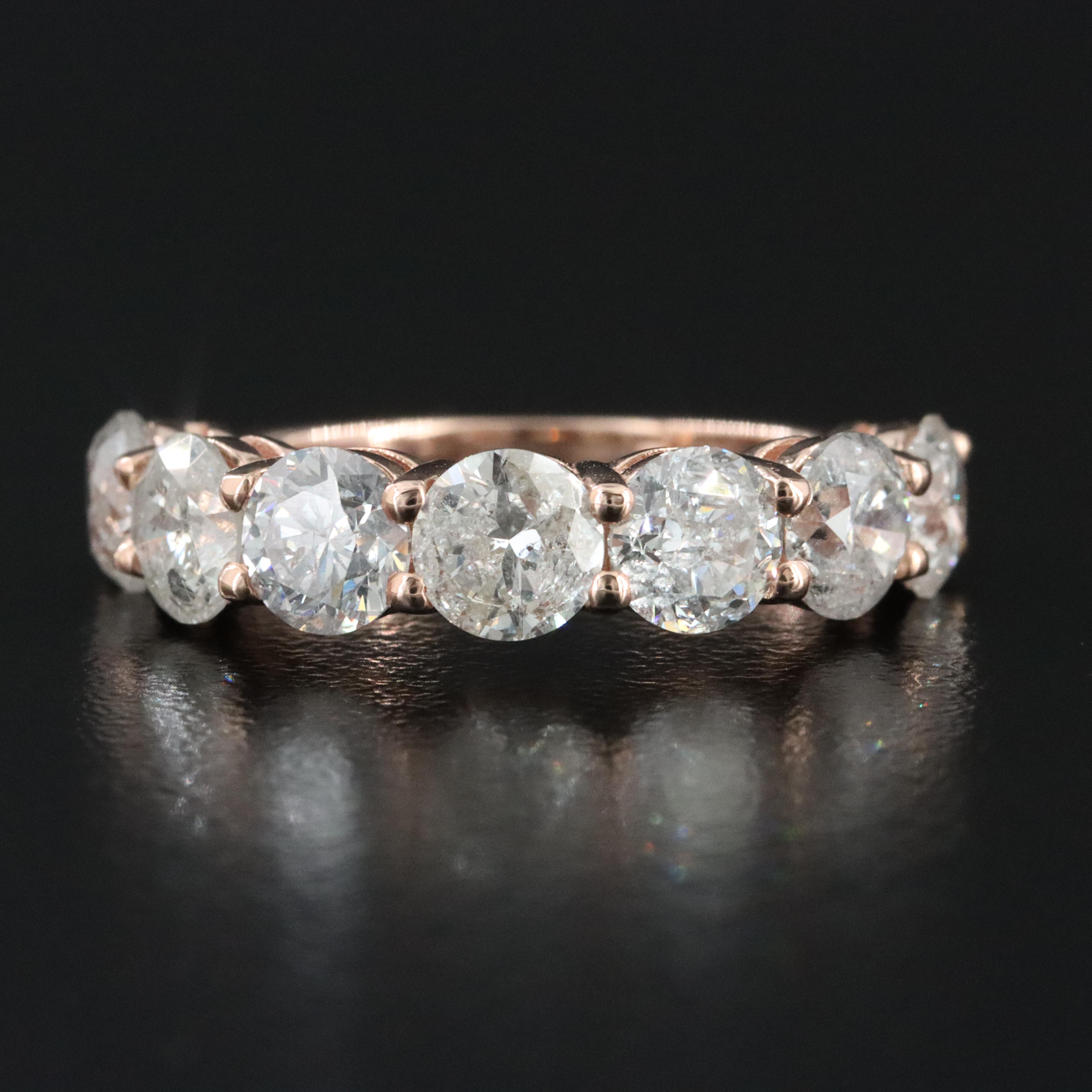 14K Rose Gold 3.60 CTW Diamond Ring with IGI Jewelry Report