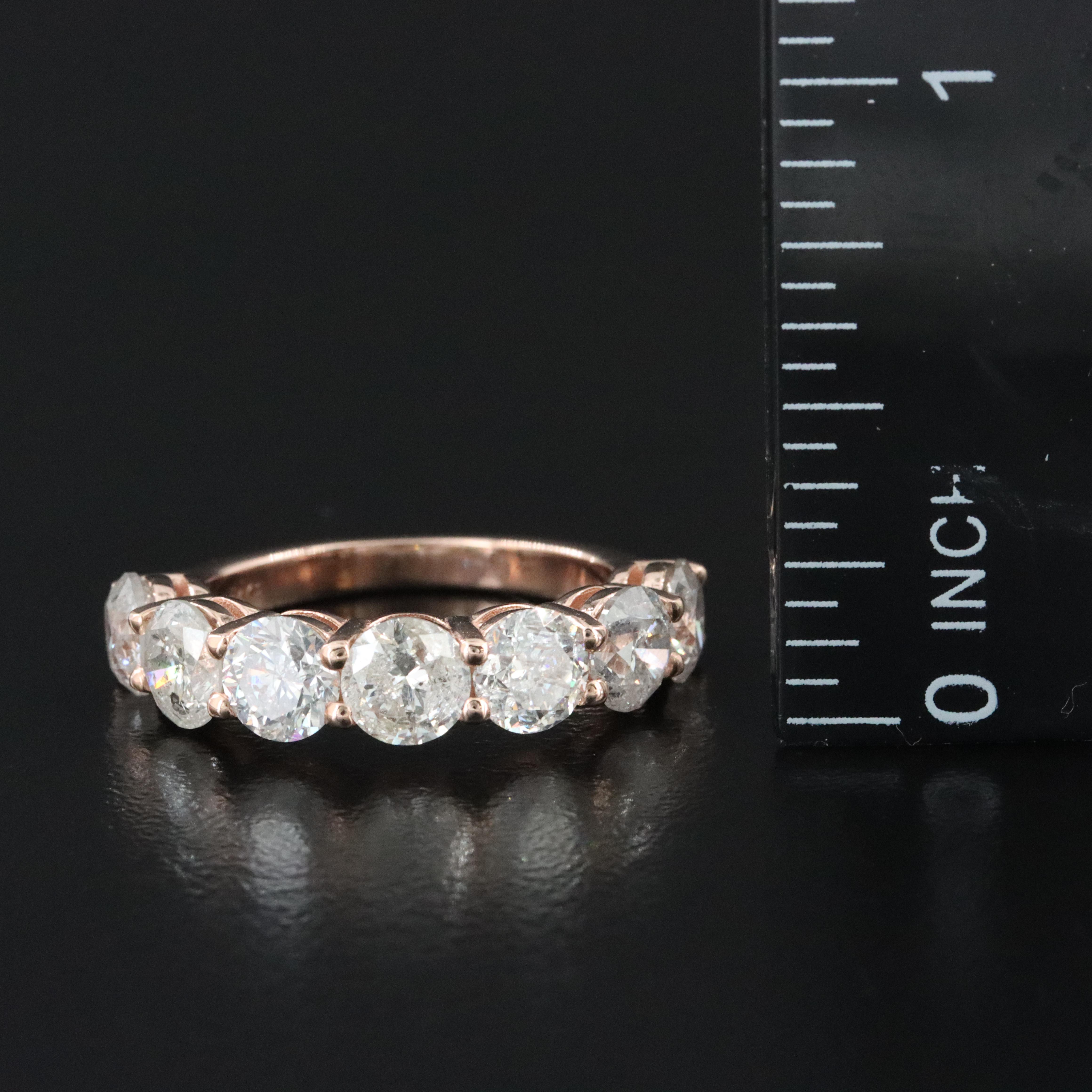 14K Rose Gold 3.60 CTW Diamond Ring with IGI Jewelry Report