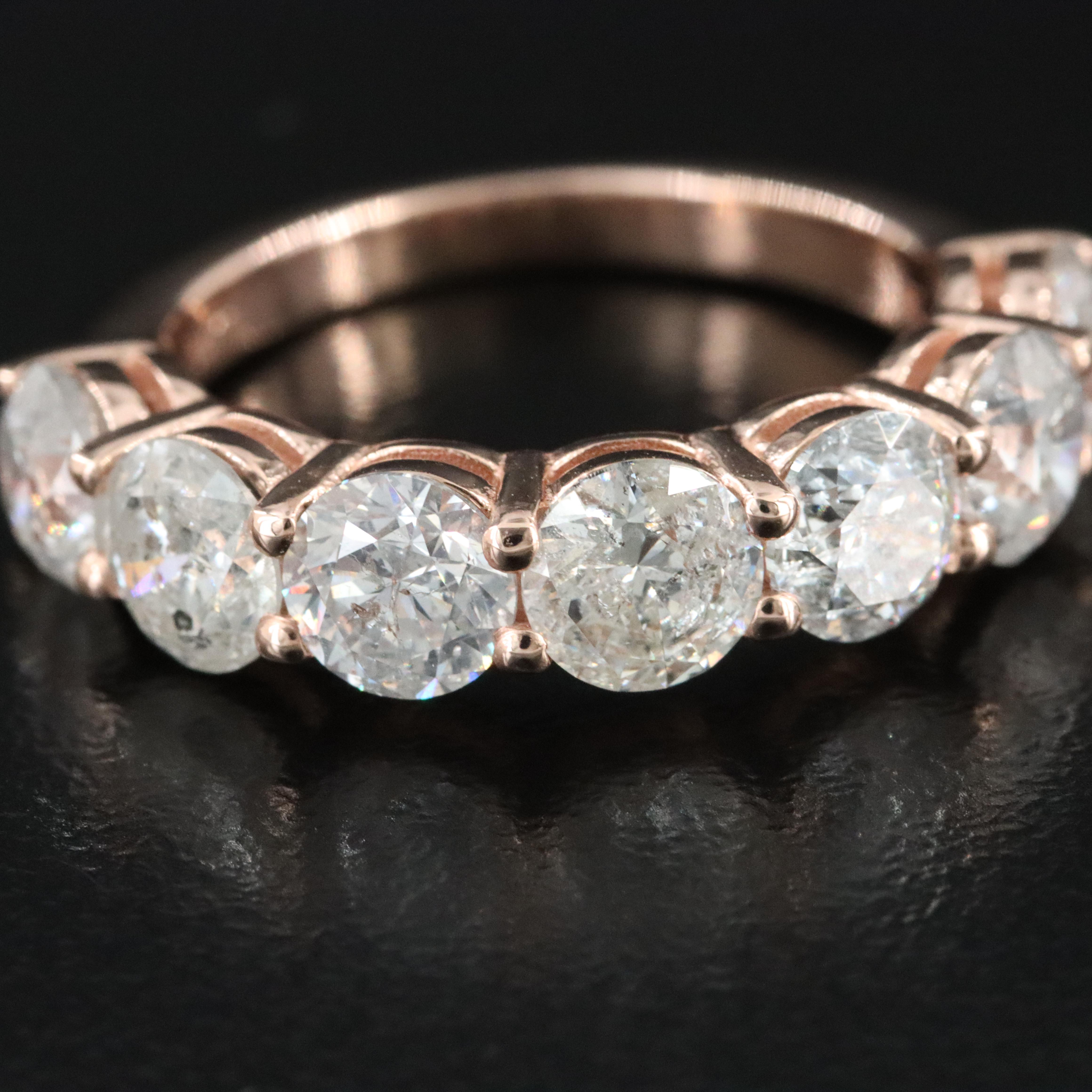 14K Rose Gold 3.60 CTW Diamond Ring with IGI Jewelry Report