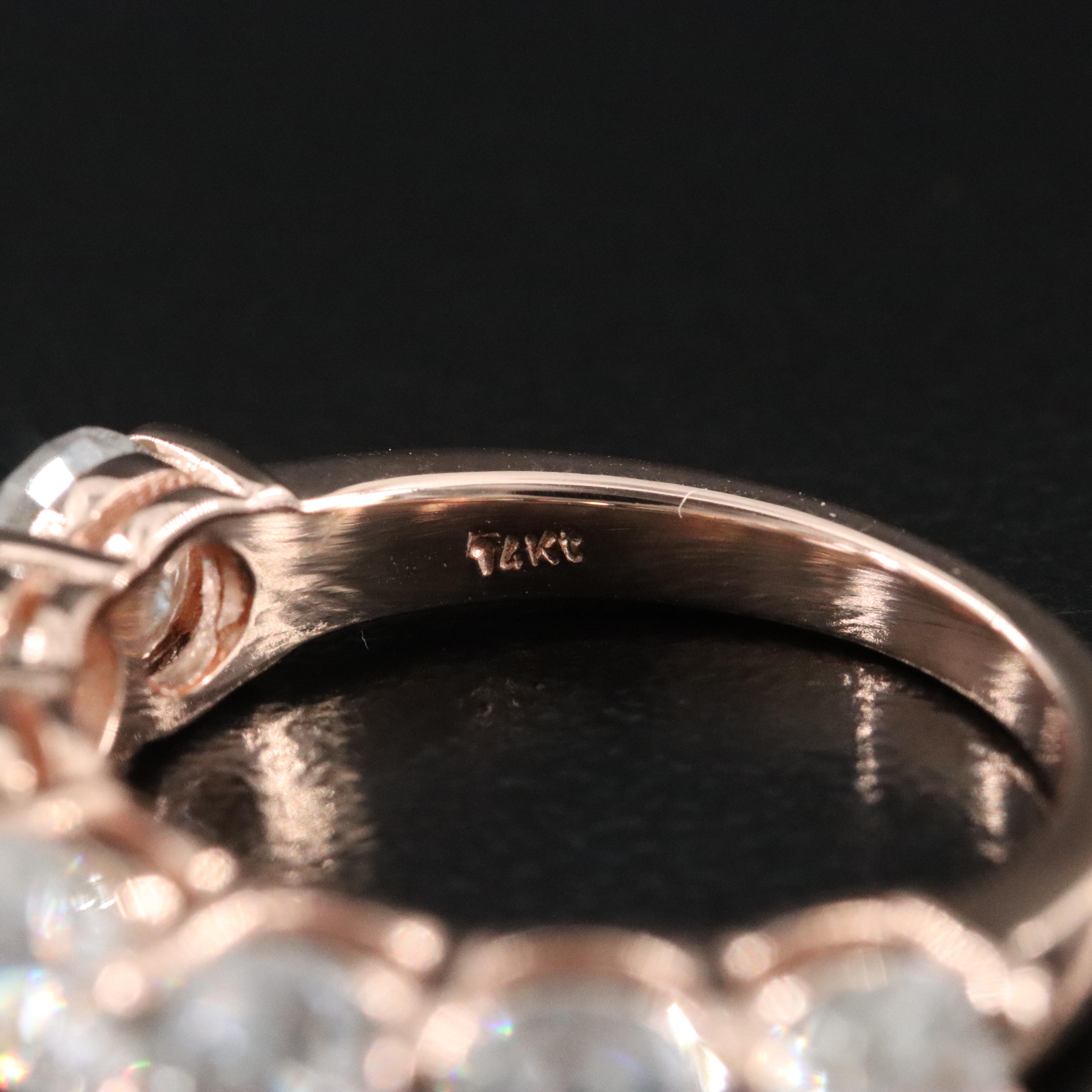 14K Rose Gold 3.60 CTW Diamond Ring with IGI Jewelry Report