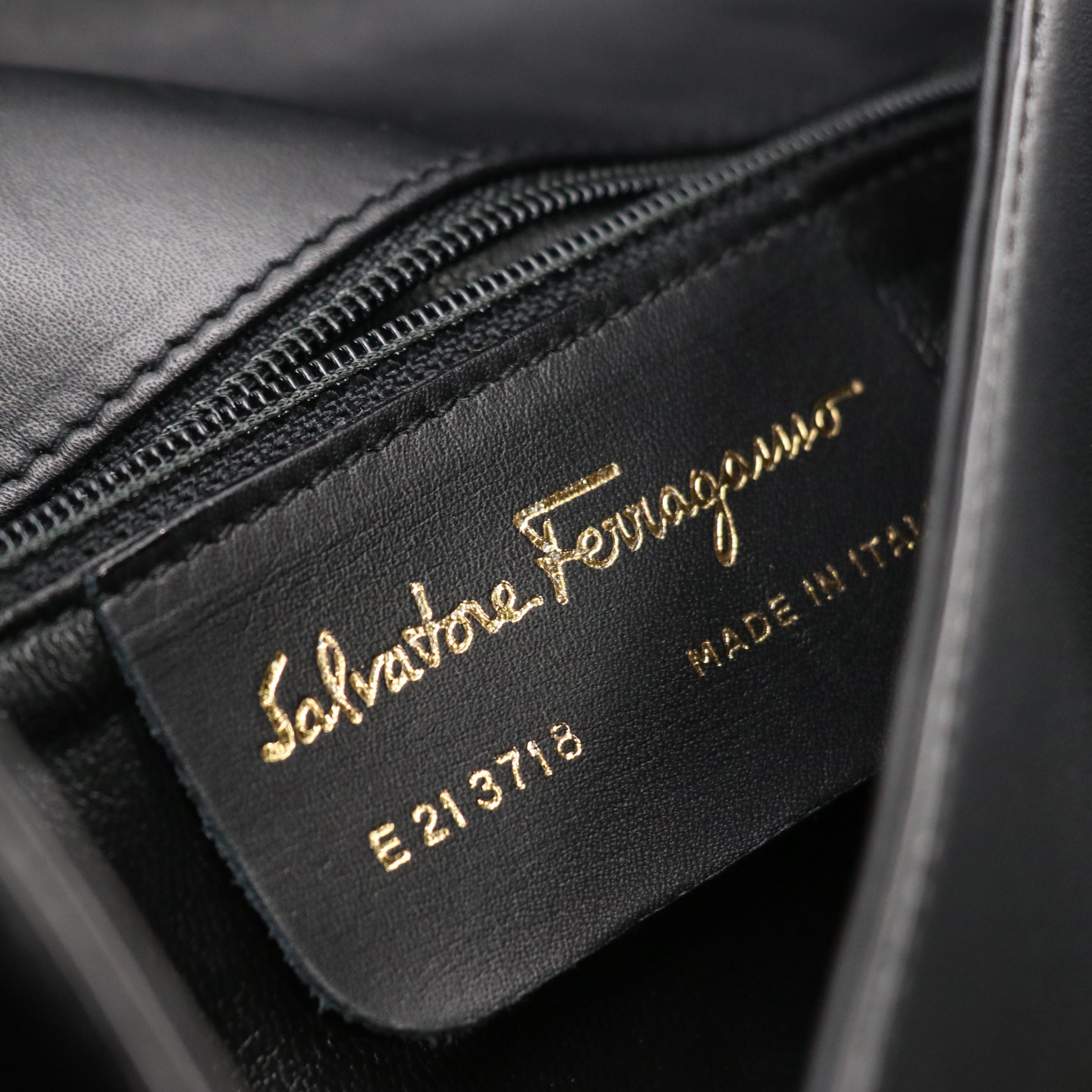 Salvatore Ferragamo Calf Hair and Leather Flap-Front Bag with Gancini Clasp