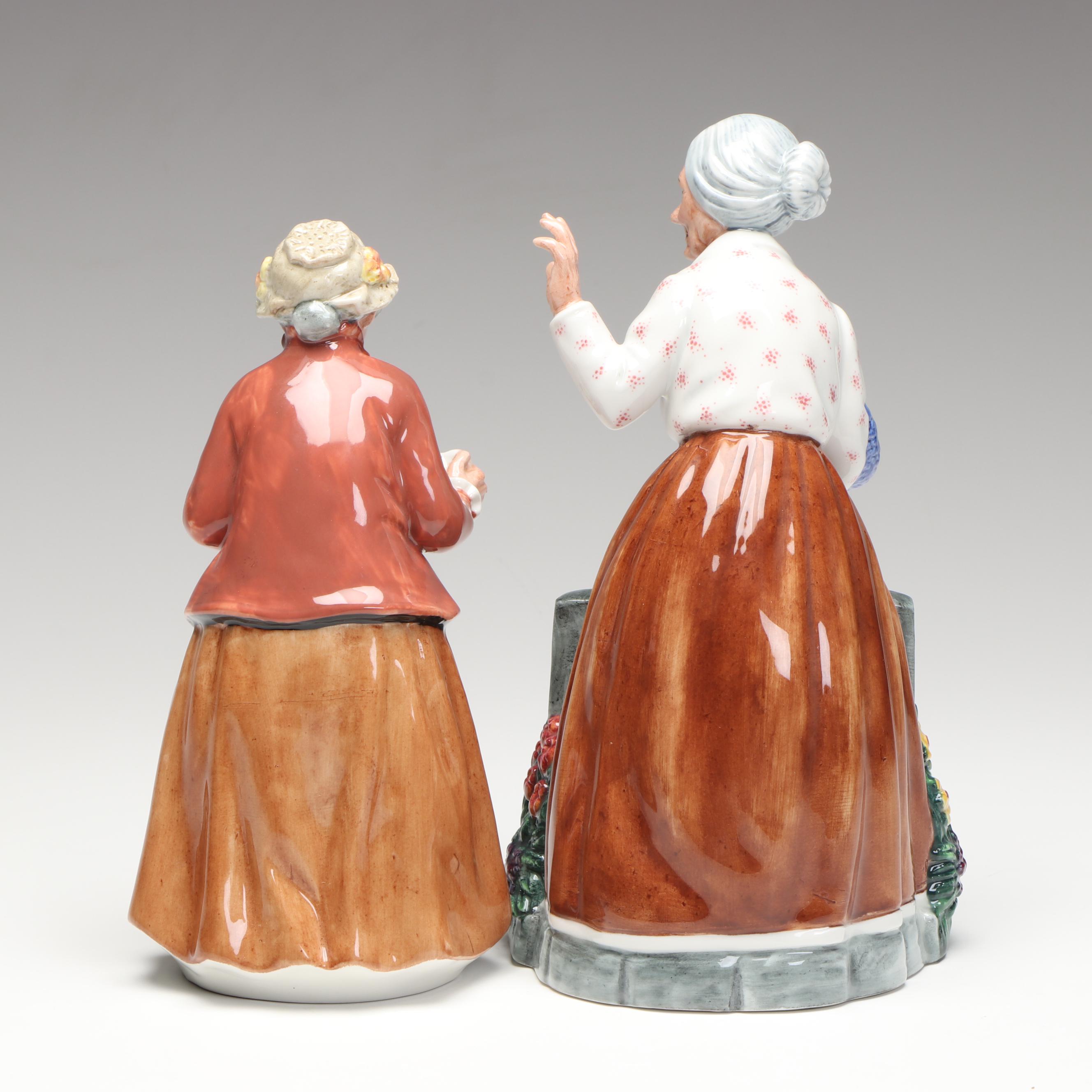 Royal Doulton Hand-Painted "Teatime" and "Thank You" Porcelain Figures