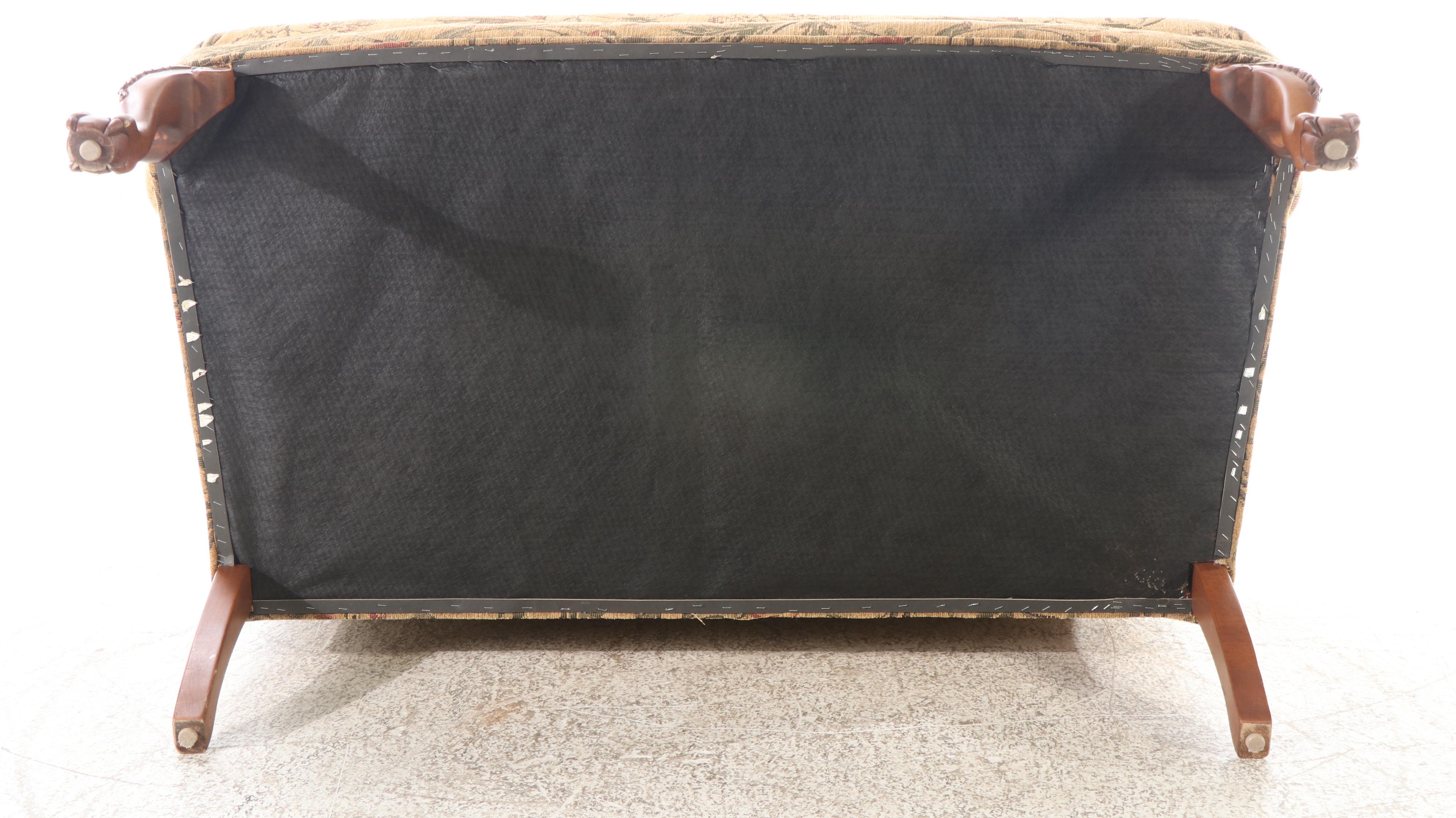 Queen Anne Style Floral Upholstered Settee