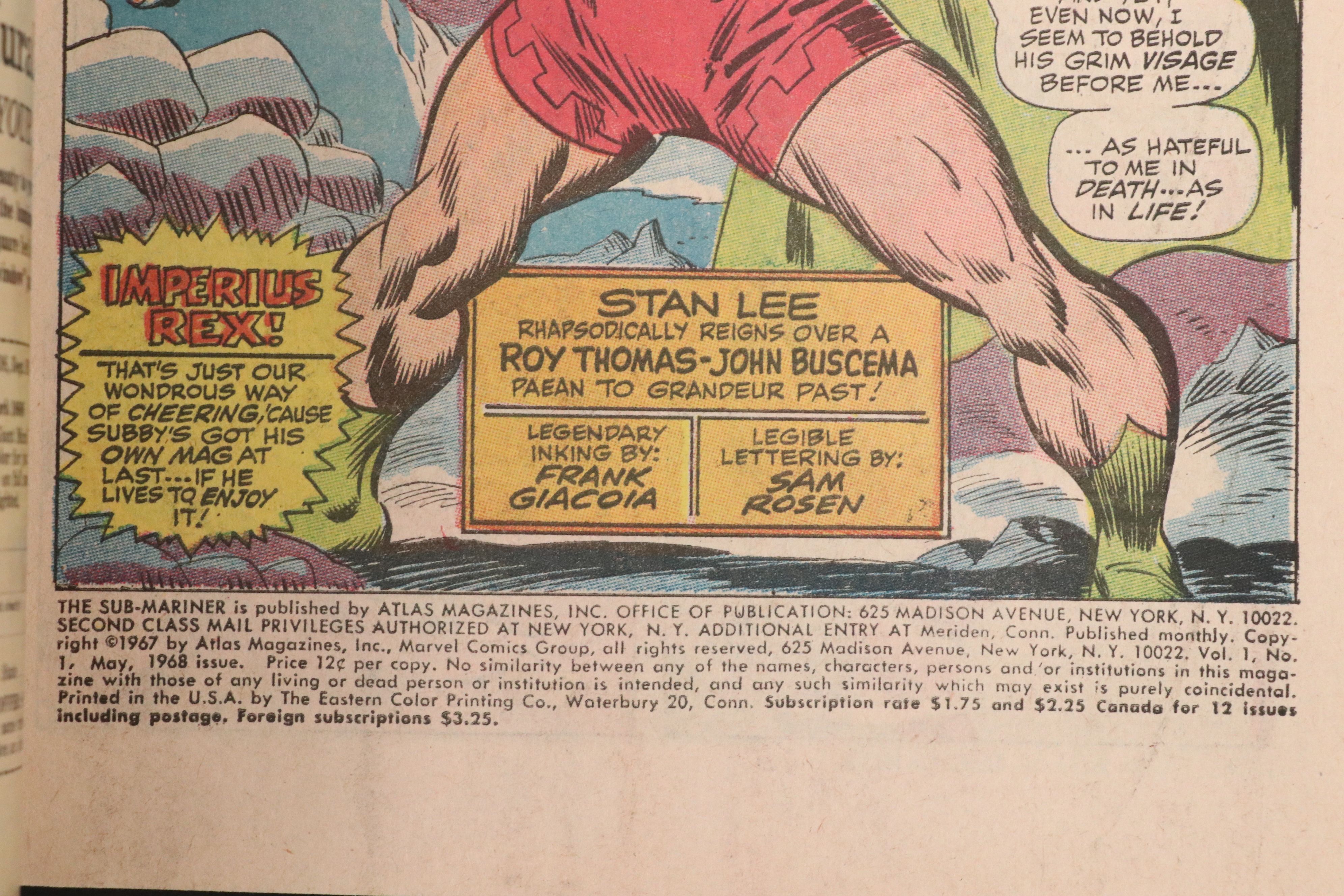 Silver Age Marvel "Prince Namor, the Sub-Mariner" Vol. 1 #1, 1968