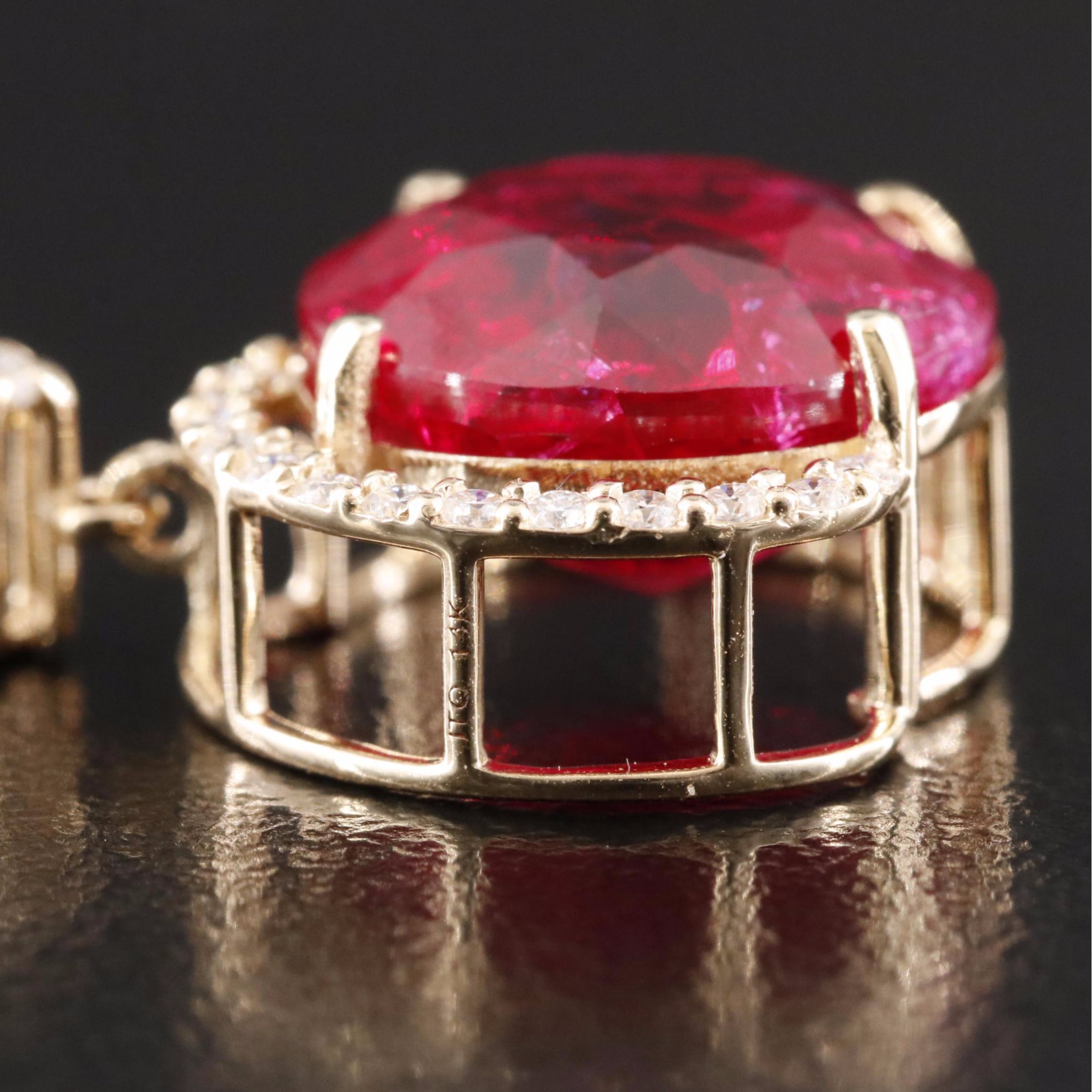 14K Ruby and Moissanite Pendant with IGI Jewelry Report