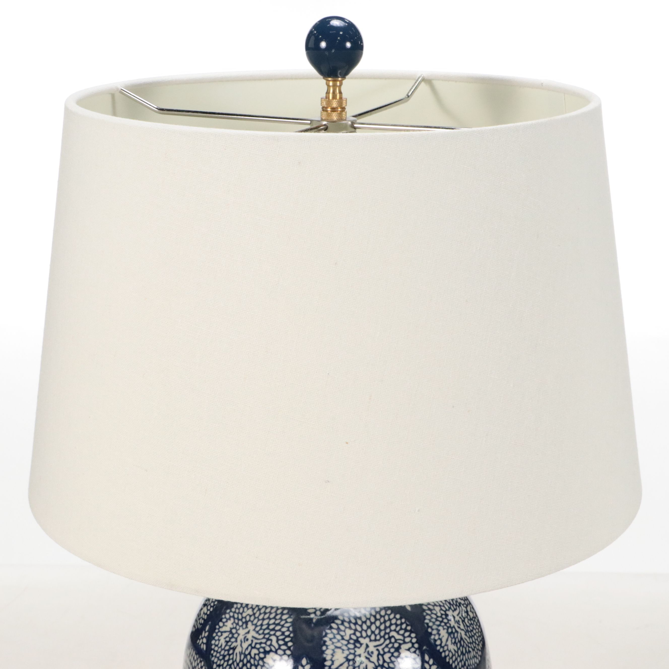 Pottery Barn "Langley" Stoneware Table Lamp and Cotton Shade