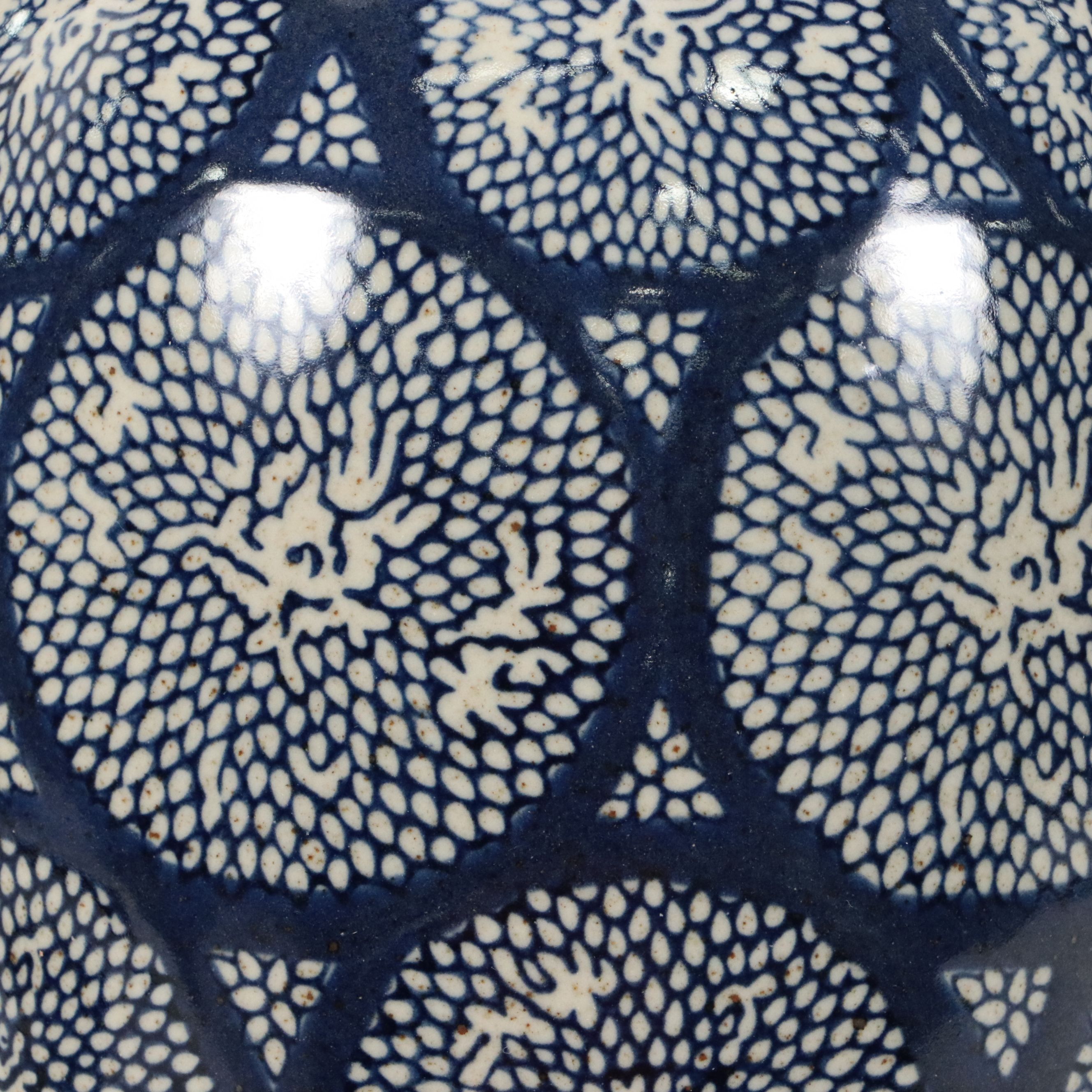 Pottery Barn "Langley" Stoneware Table Lamp and Cotton Shade