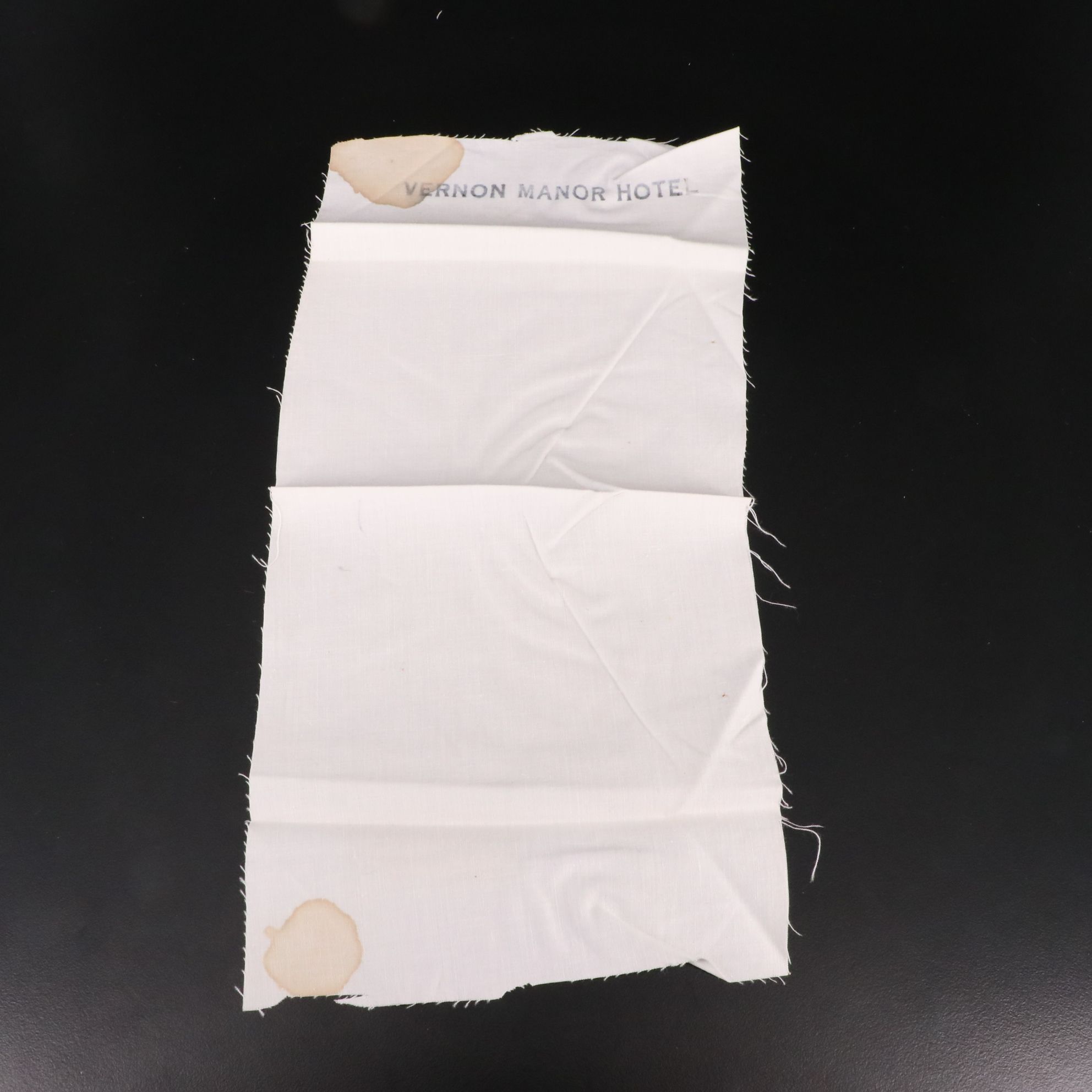 The Beatles Used Vernon Manor Hotel Bed Sheet Piece, 1966