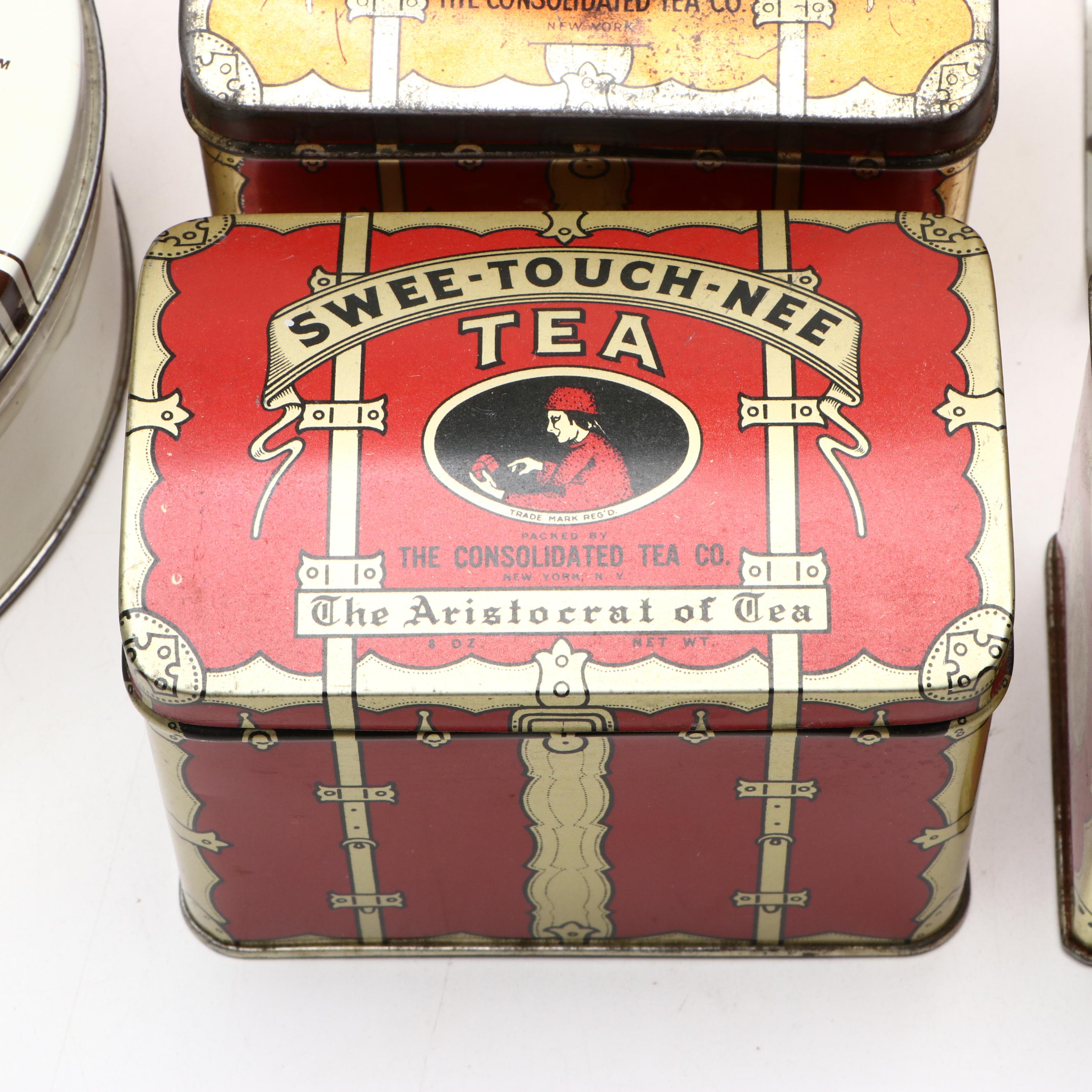 Swee-Touch-Nee Tea, Edgeworth Tobacco and More Tin Boxes with Other Cigar Boxes