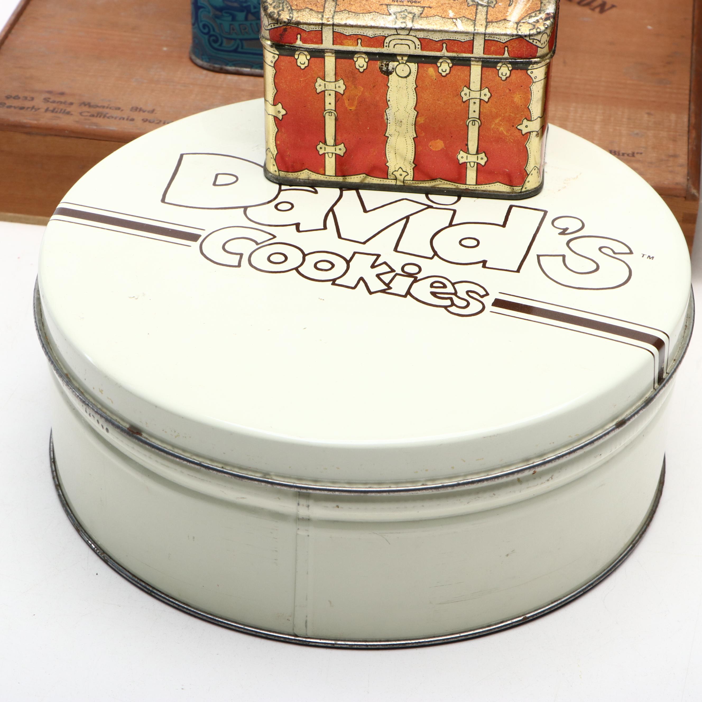 Swee-Touch-Nee Tea, Edgeworth Tobacco and More Tin Boxes with Other Cigar Boxes