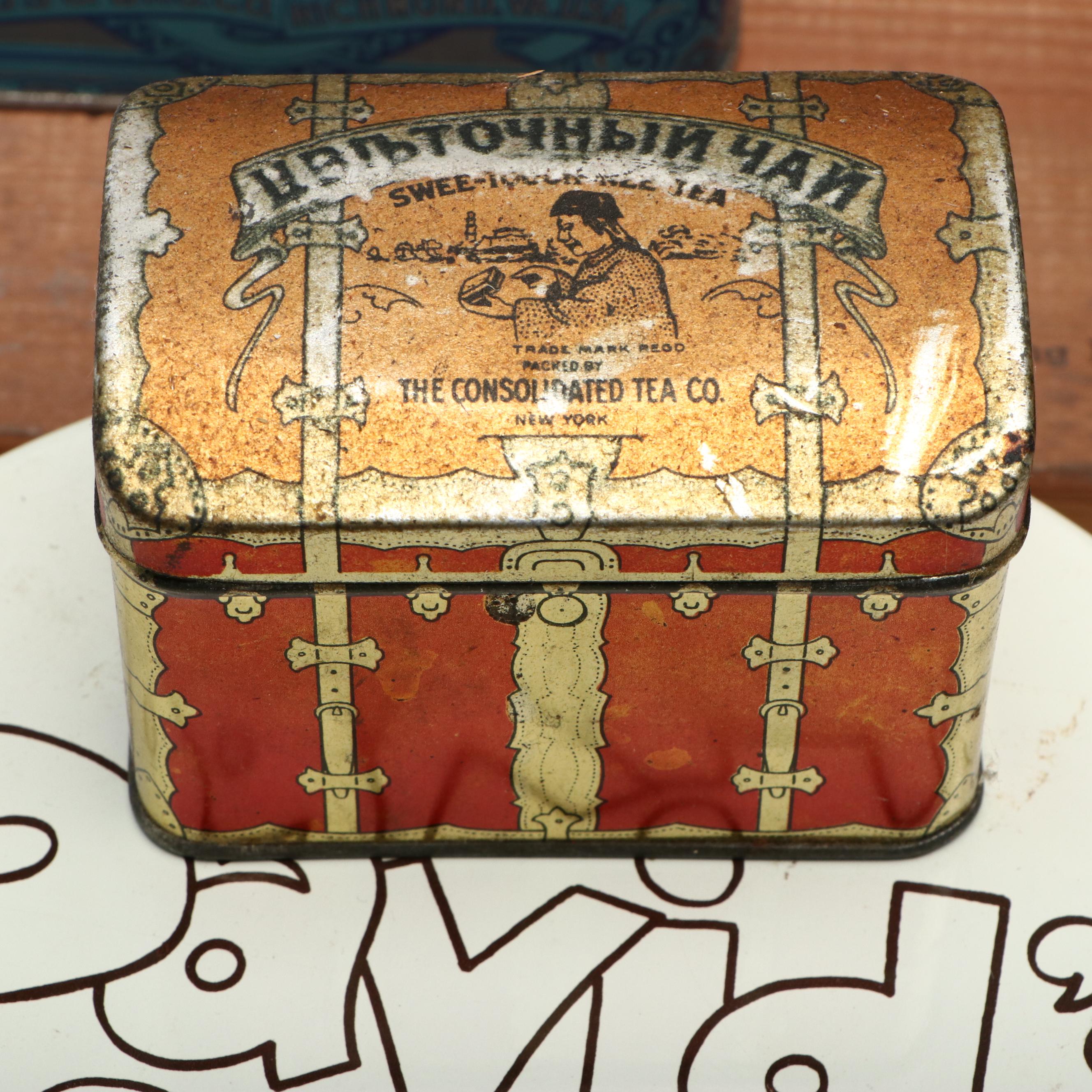 Swee-Touch-Nee Tea, Edgeworth Tobacco and More Tin Boxes with Other Cigar Boxes