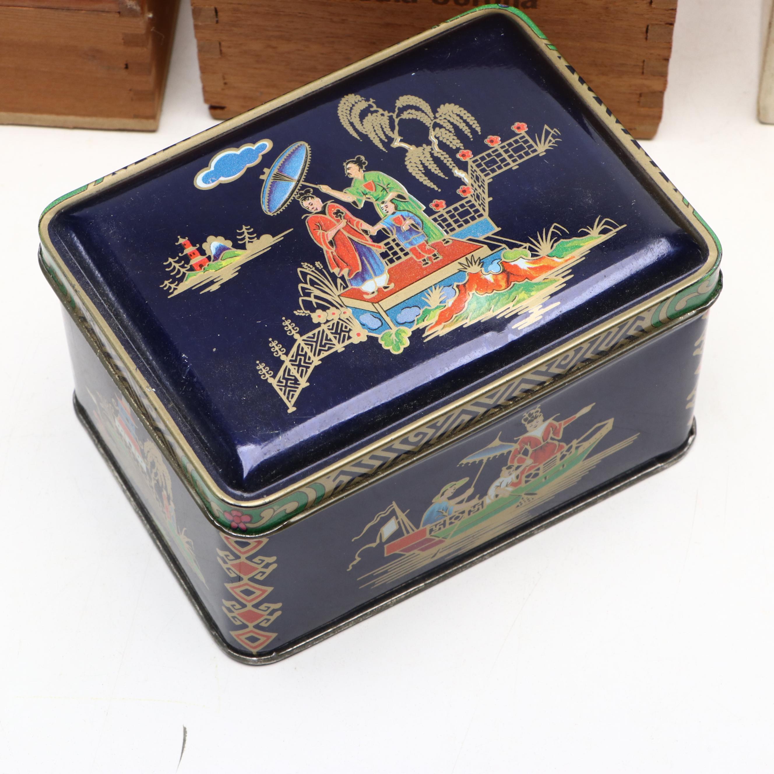Swee-Touch-Nee Tea, Edgeworth Tobacco and More Tin Boxes with Other Cigar Boxes