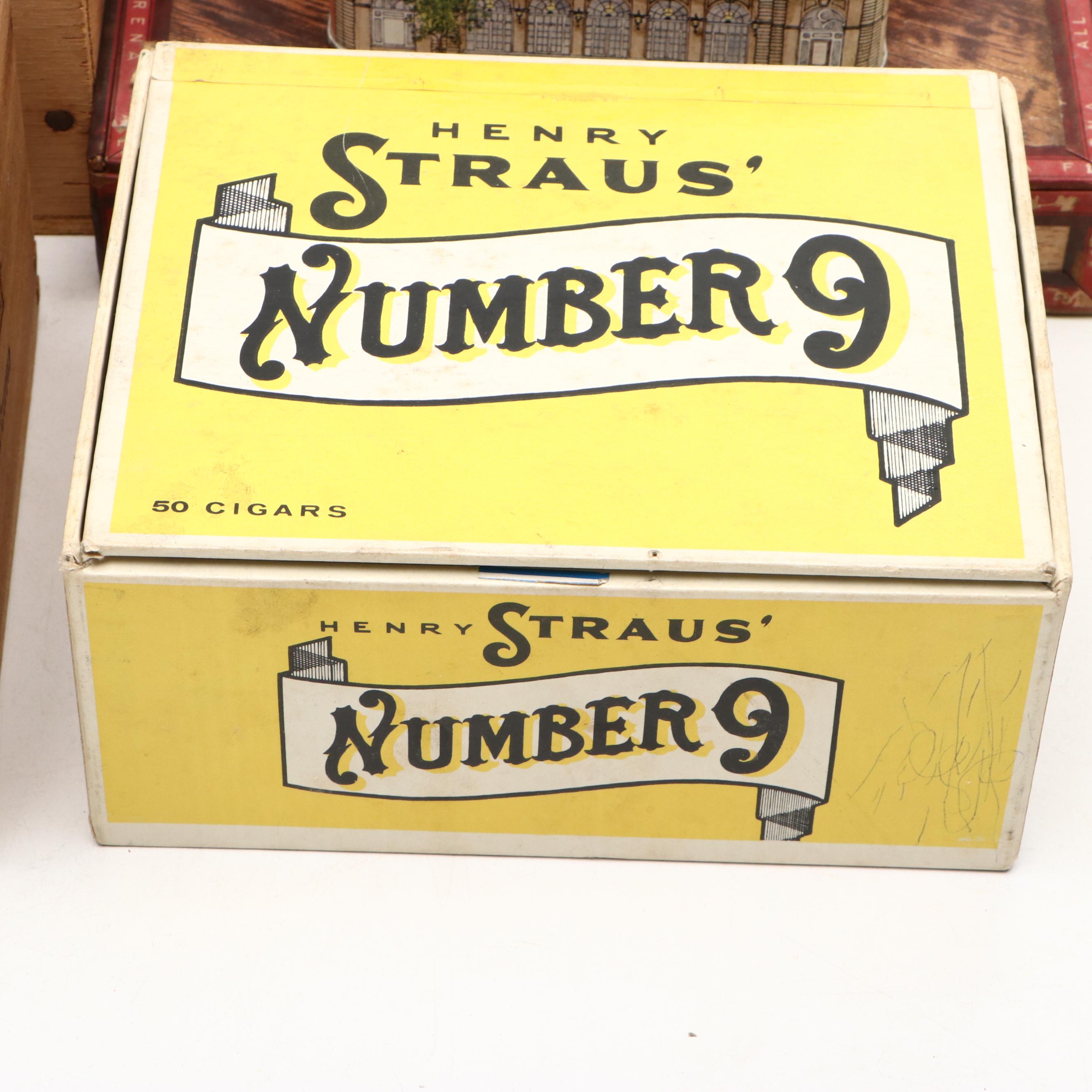 Swee-Touch-Nee Tea, Edgeworth Tobacco and More Tin Boxes with Other Cigar Boxes