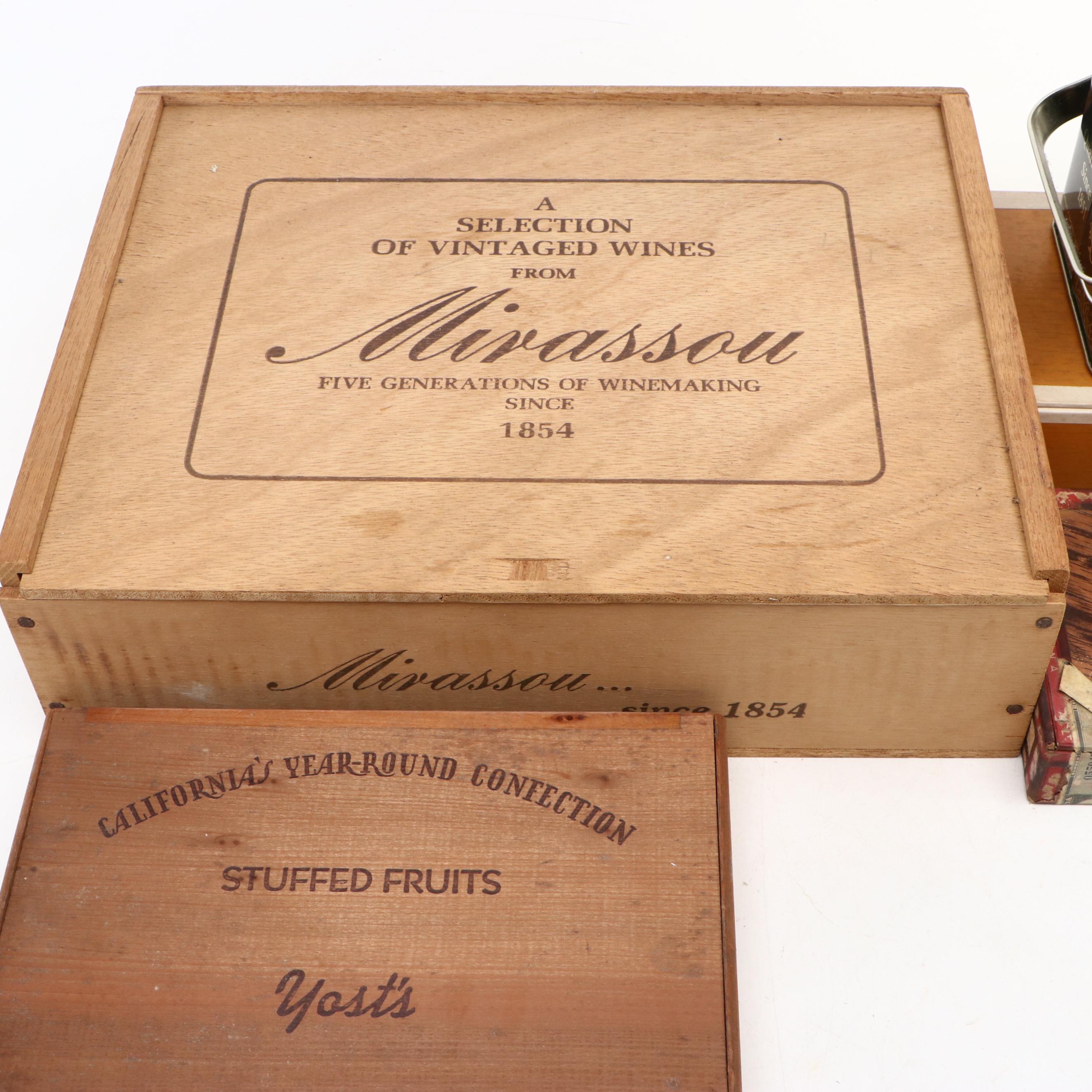 Swee-Touch-Nee Tea, Edgeworth Tobacco and More Tin Boxes with Other Cigar Boxes