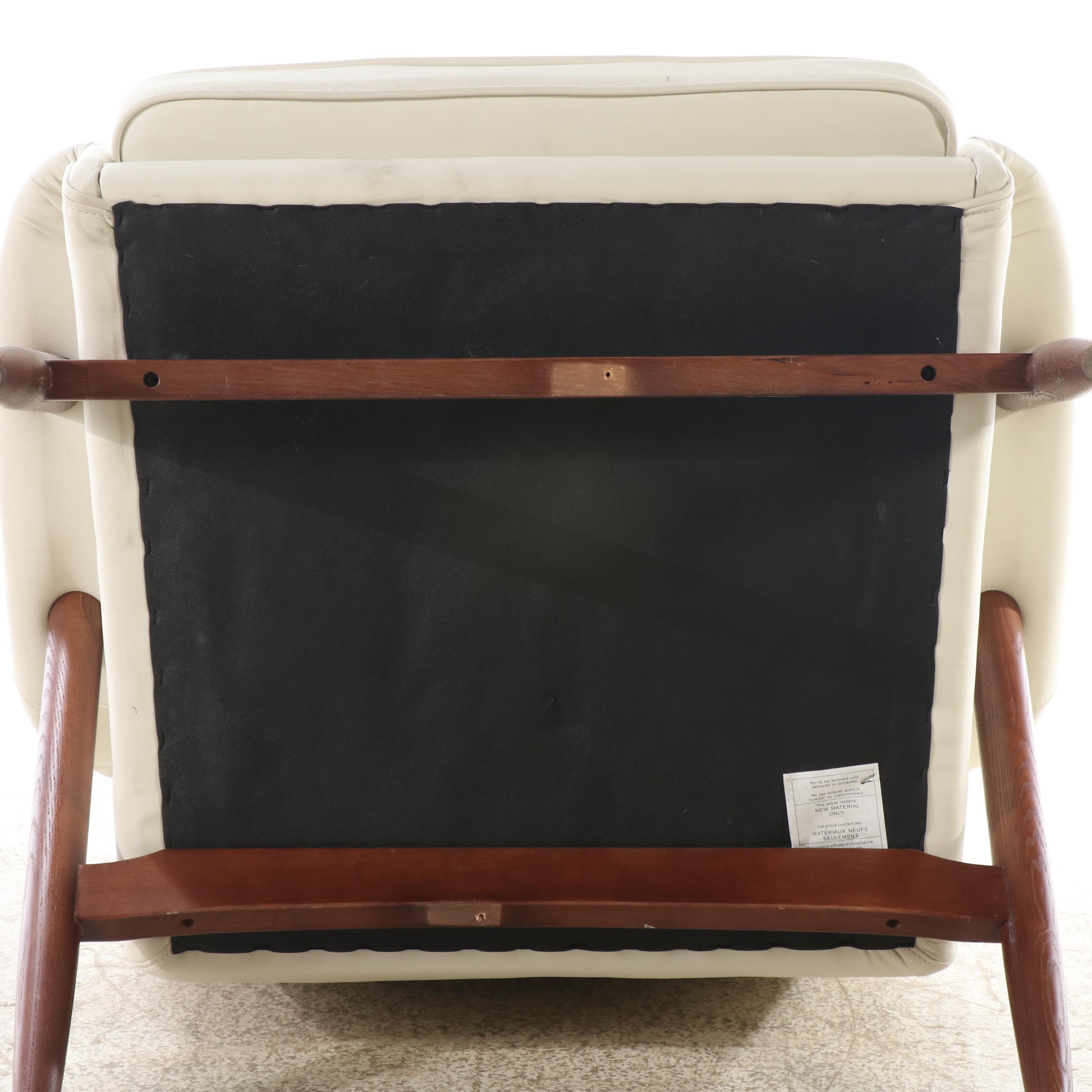 Mid Century Modern Style "Dion" Faux Leather Accent Chairs