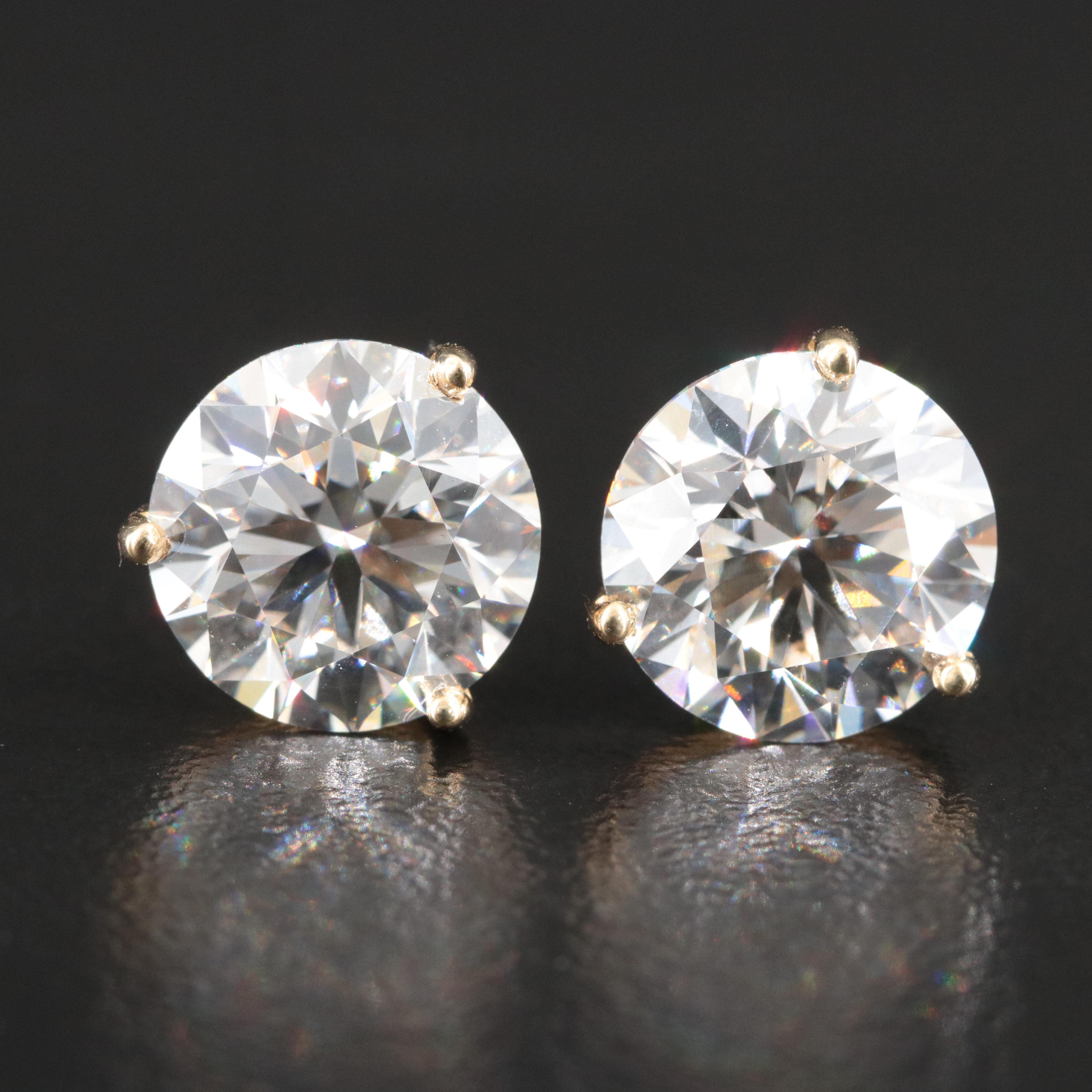 18K 6.03 CTW Lab Grown Diamond Earrings with Physical and Online IGI Reports