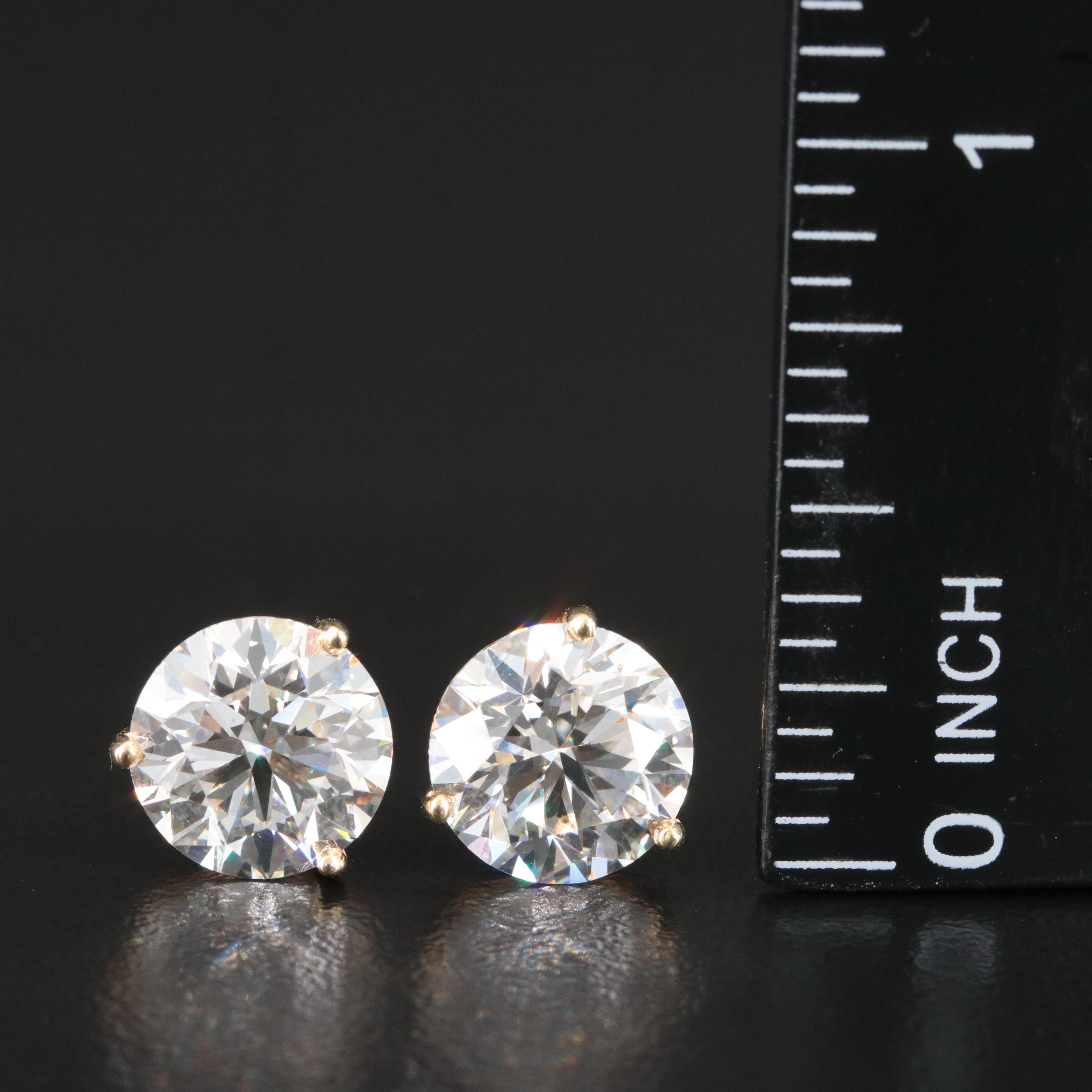 18K 6.03 CTW Lab Grown Diamond Earrings with Physical and Online IGI Reports