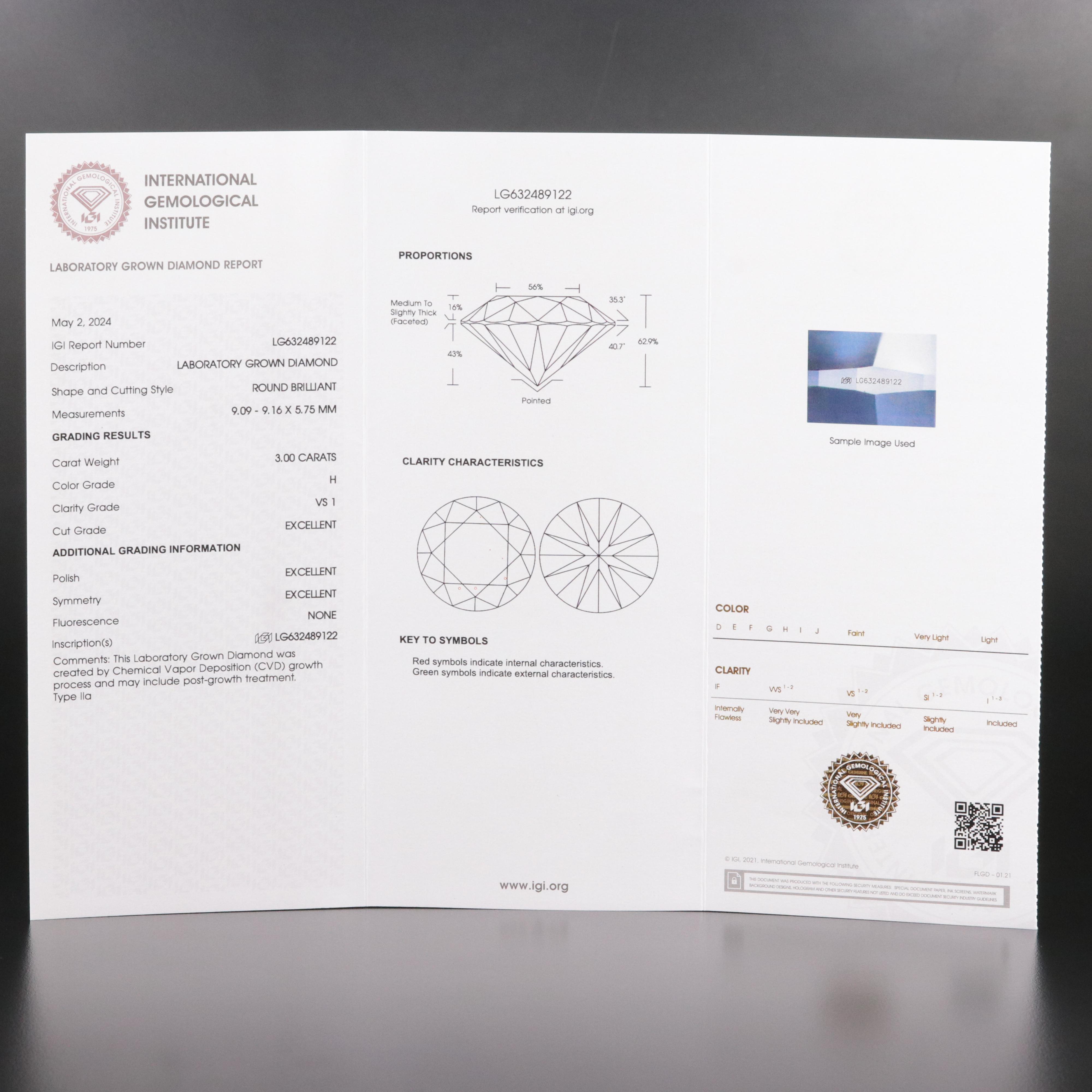 18K 6.03 CTW Lab Grown Diamond Earrings with Physical and Online IGI Reports